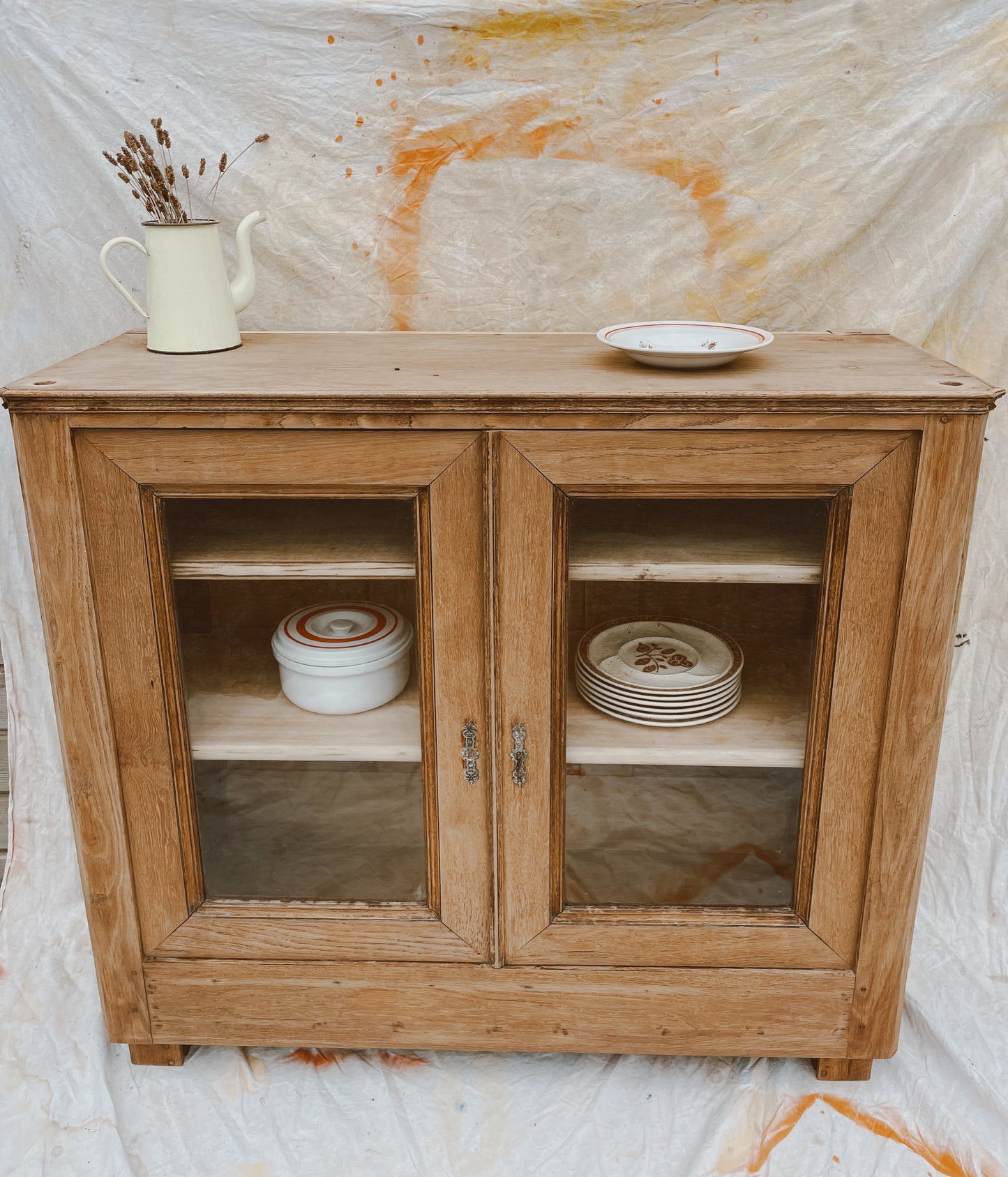 Buffet / vaisselier vitrine bois brut