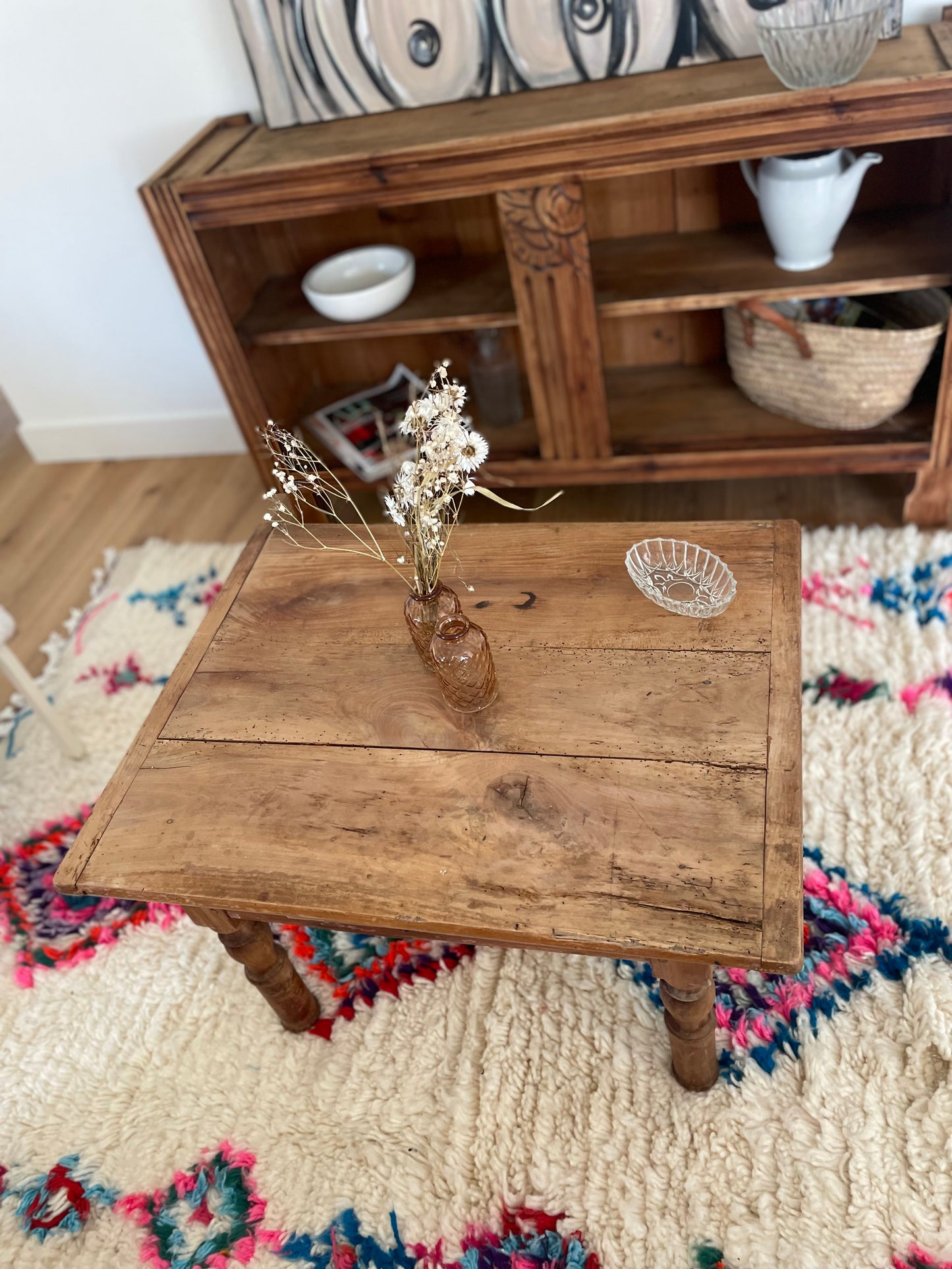 Petite Table basse vintage pieds tournes