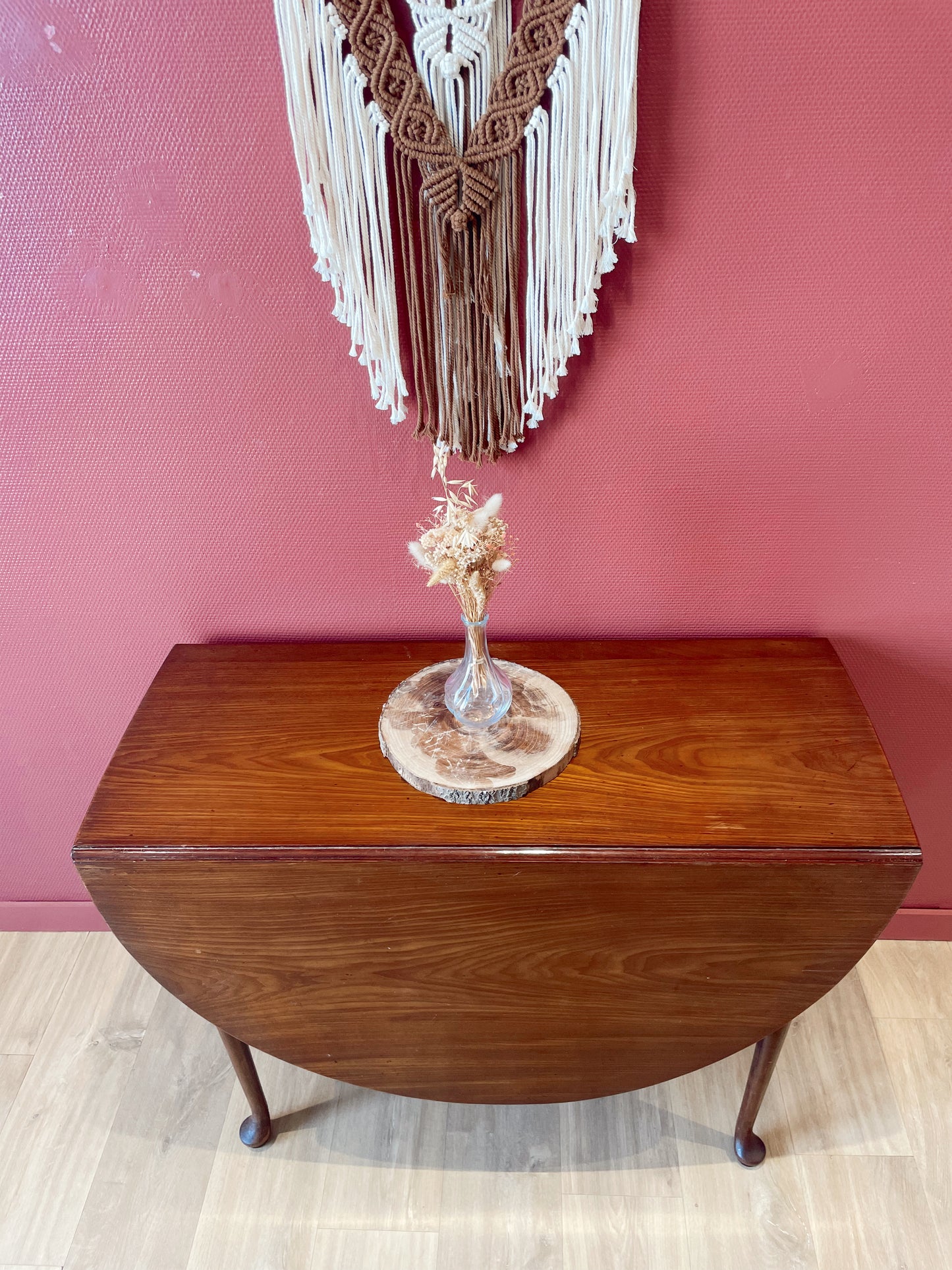 Table / Console ovale modulable vintage en bois