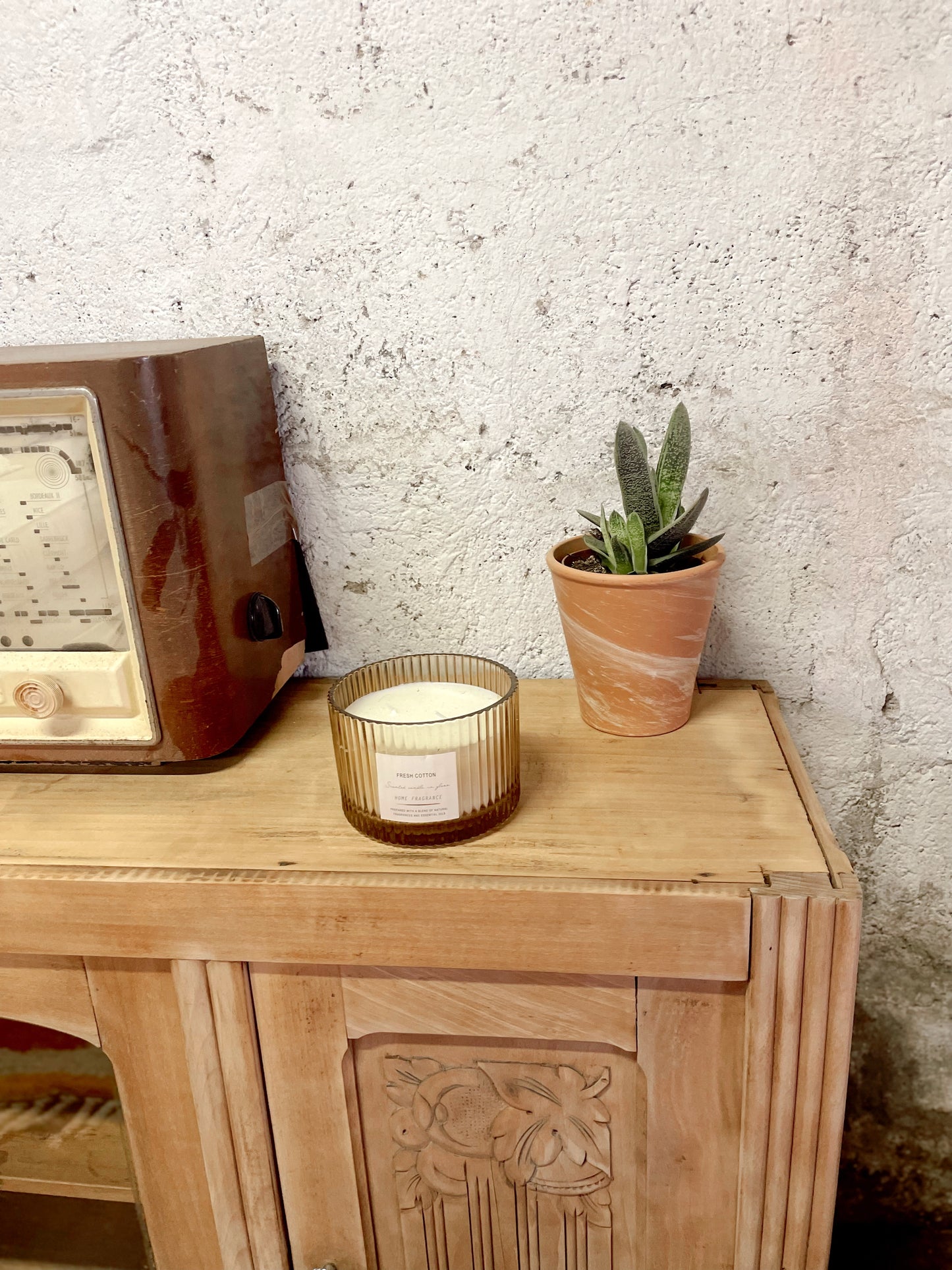 Buffet bas vintage art deco bois brut