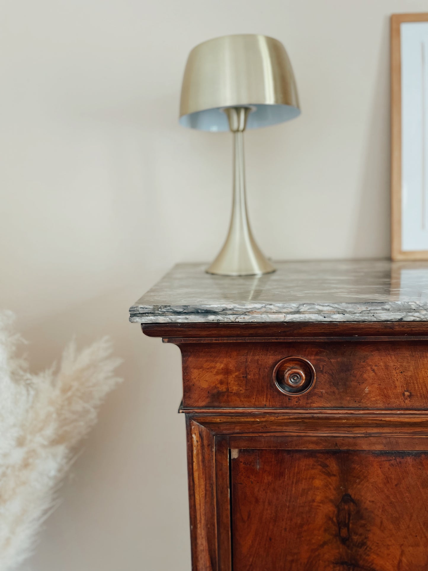 Secretaire vintage bois et marbre