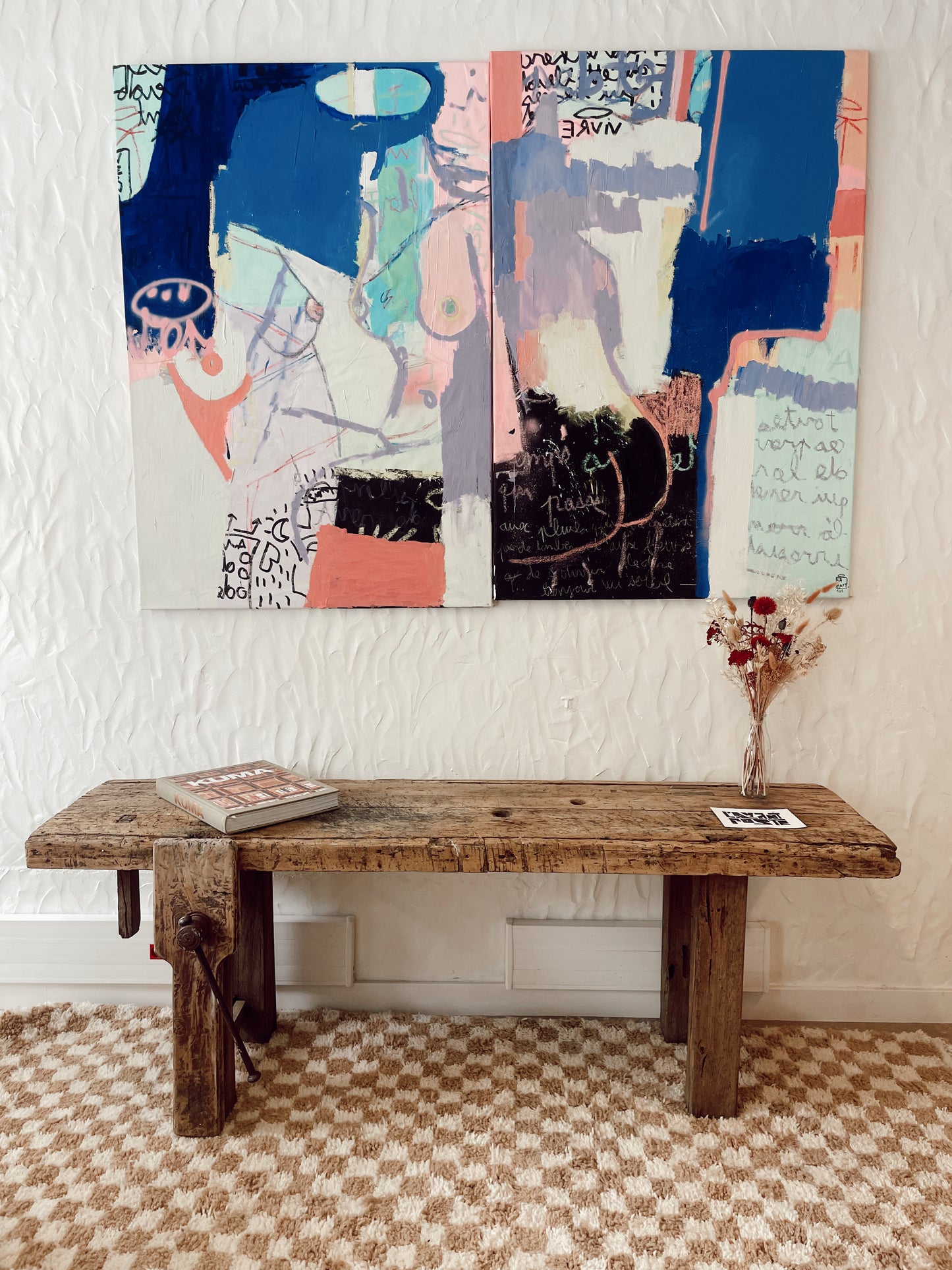 Établi menuisier vintage bois brut