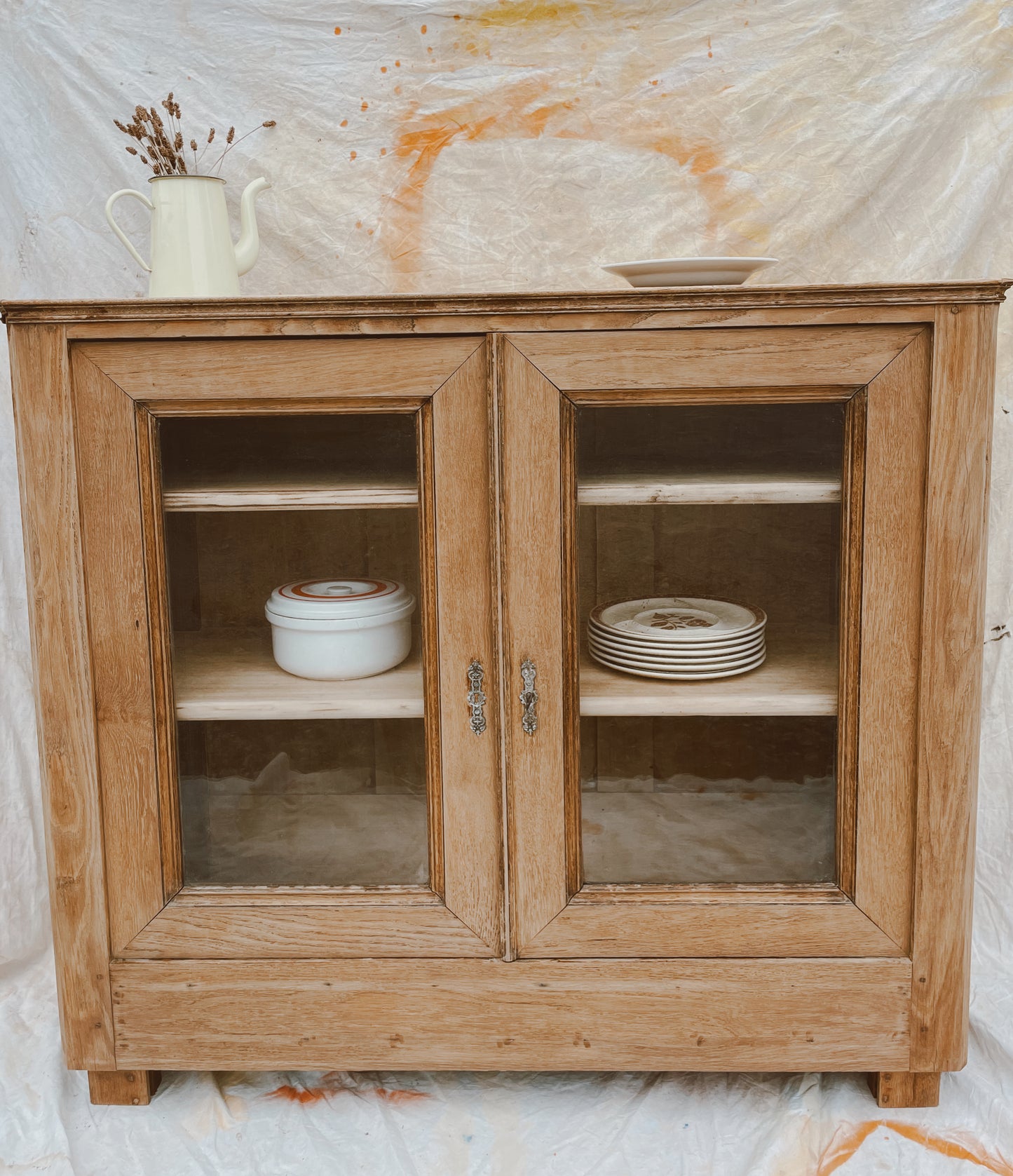 Buffet / vaisselier vitrine bois brut
