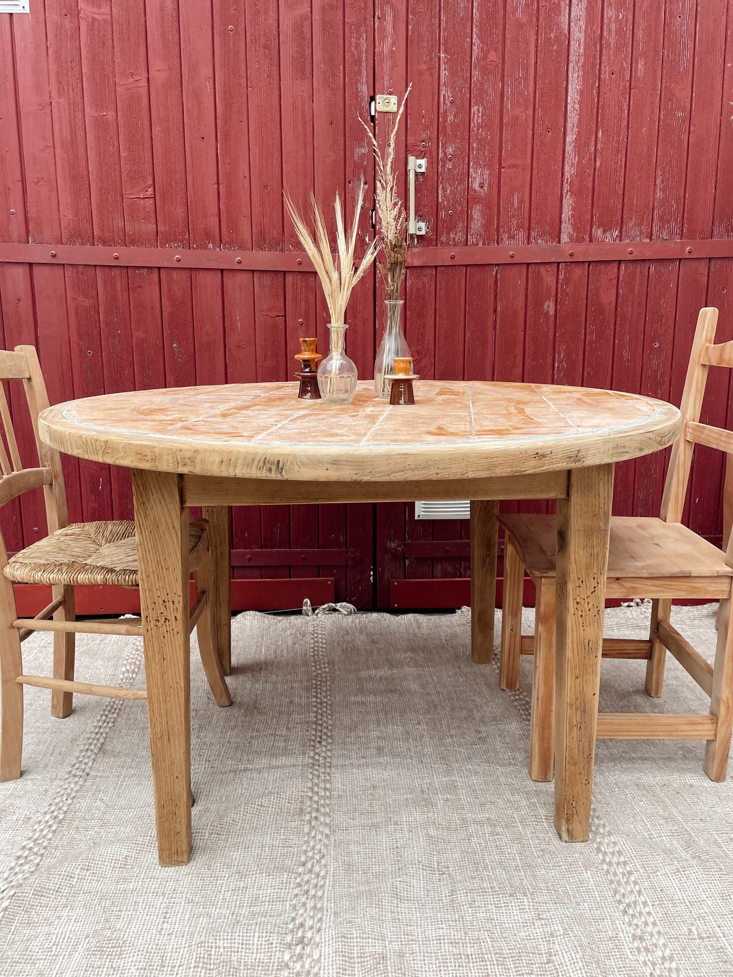 Table ronde campagne vintage