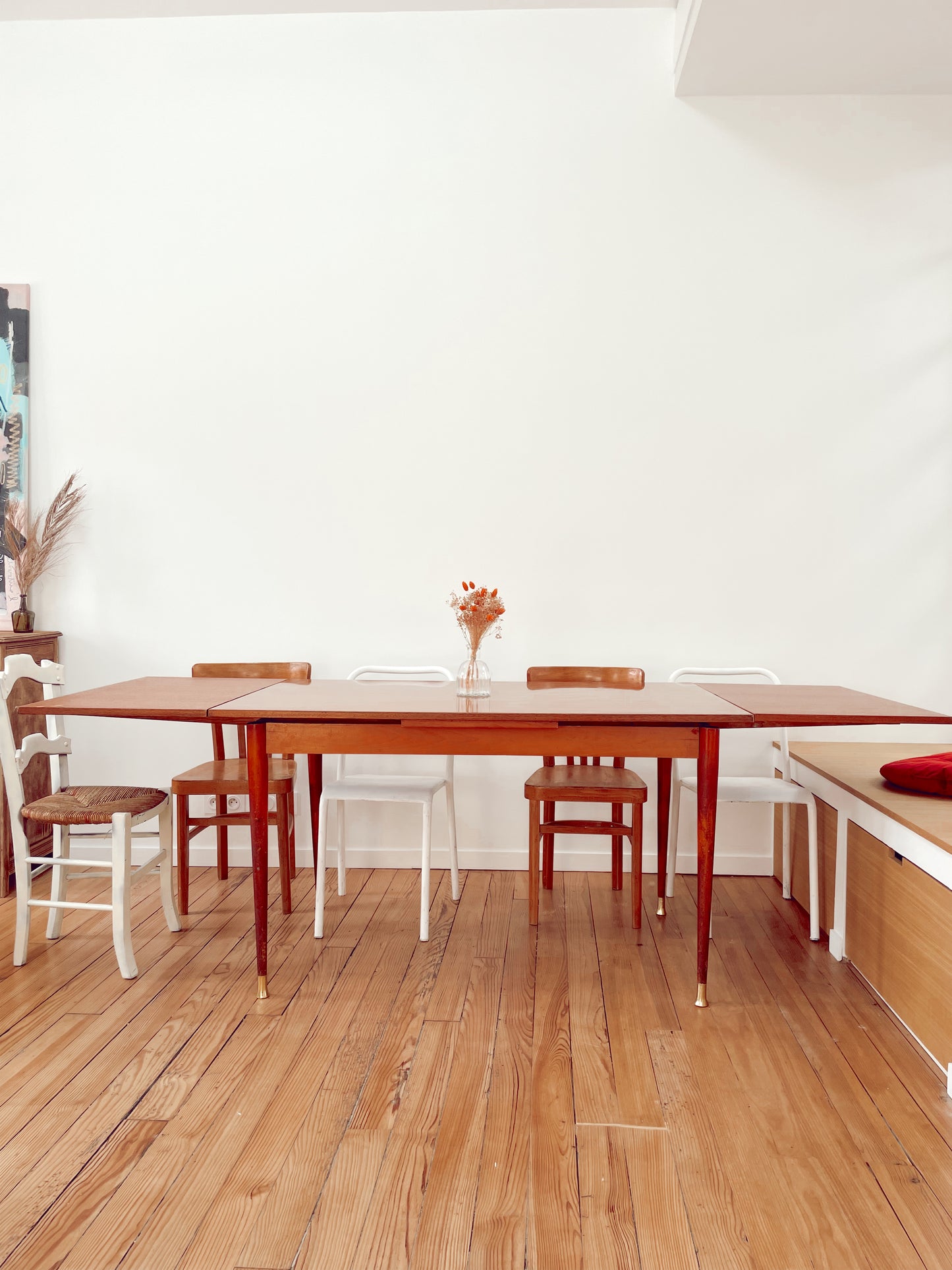 Table vintage annees 70 avec rallonges