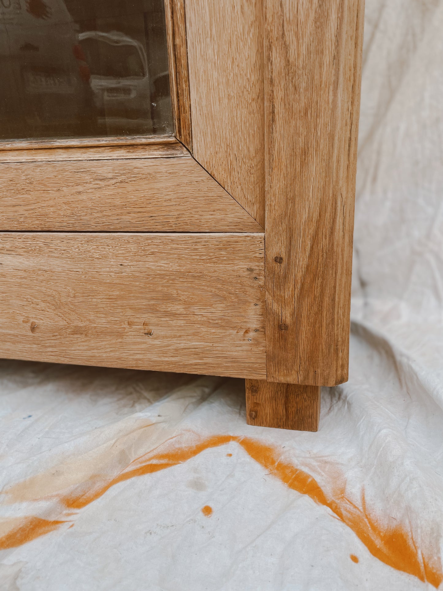 Buffet / vaisselier vitrine bois brut