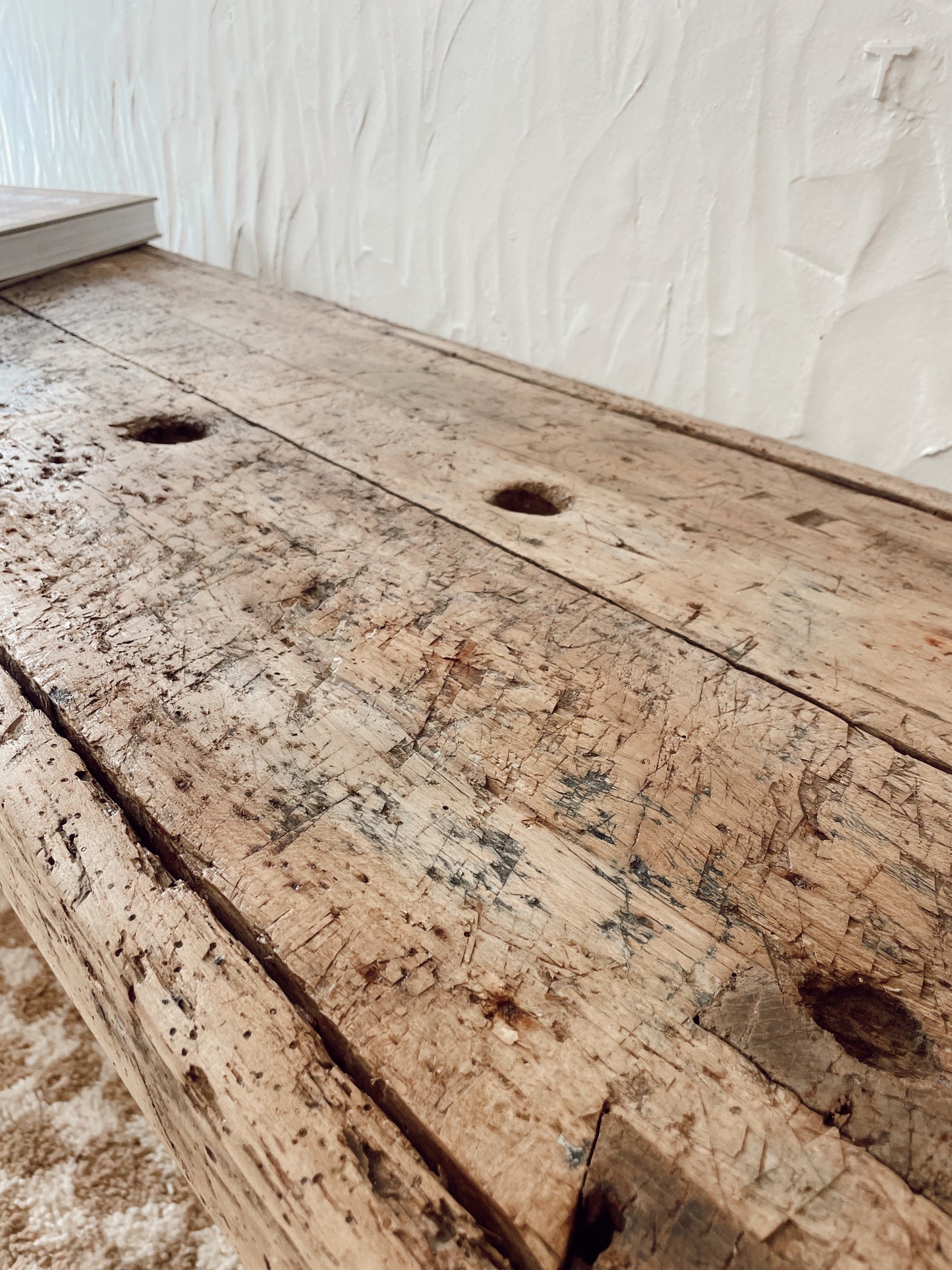 Établi menuisier vintage bois brut