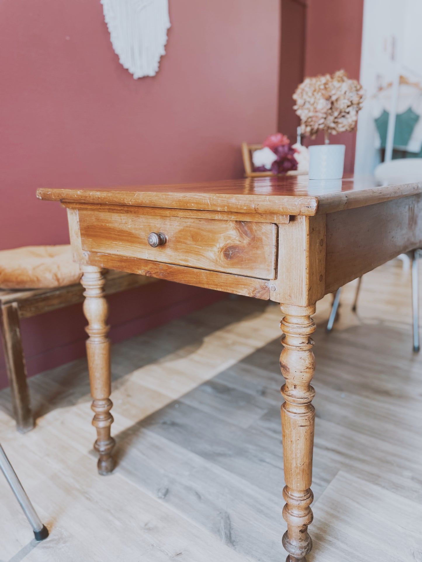 Table de ferme vintage 1,65m