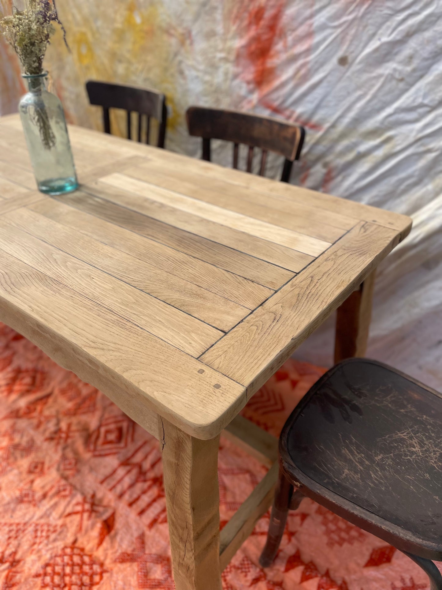 Table de ferme en chêne massif – 160 x 75 cm