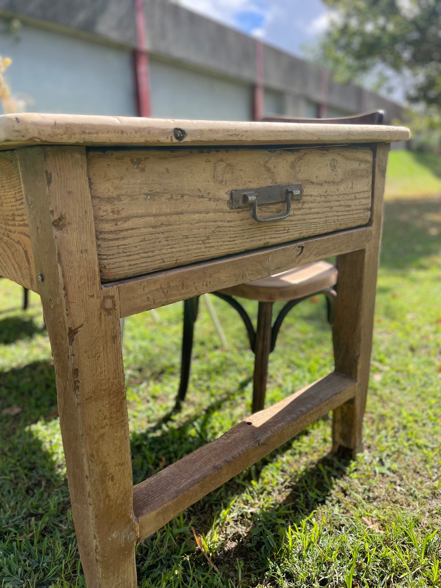 Magnifique table de ferme ancienne en chêne – 2m avec 2 tiroirs