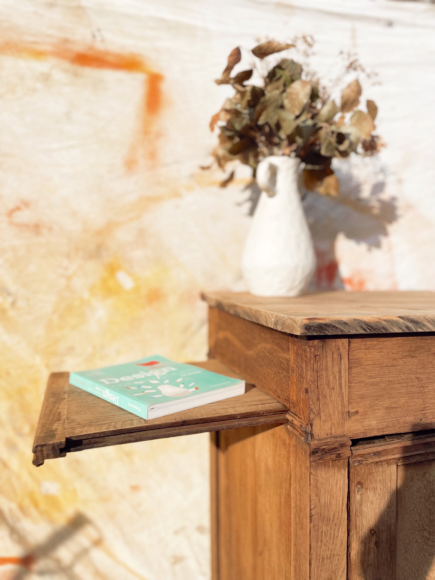 Meuble d’appoint vintage bois brut