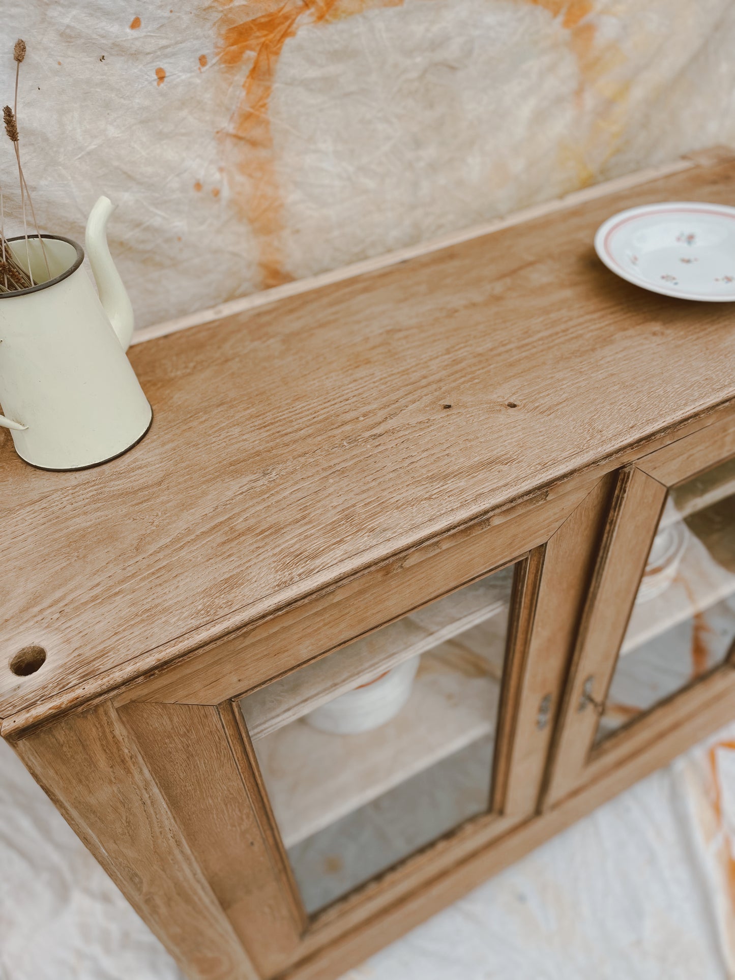 Buffet / vaisselier vitrine bois brut