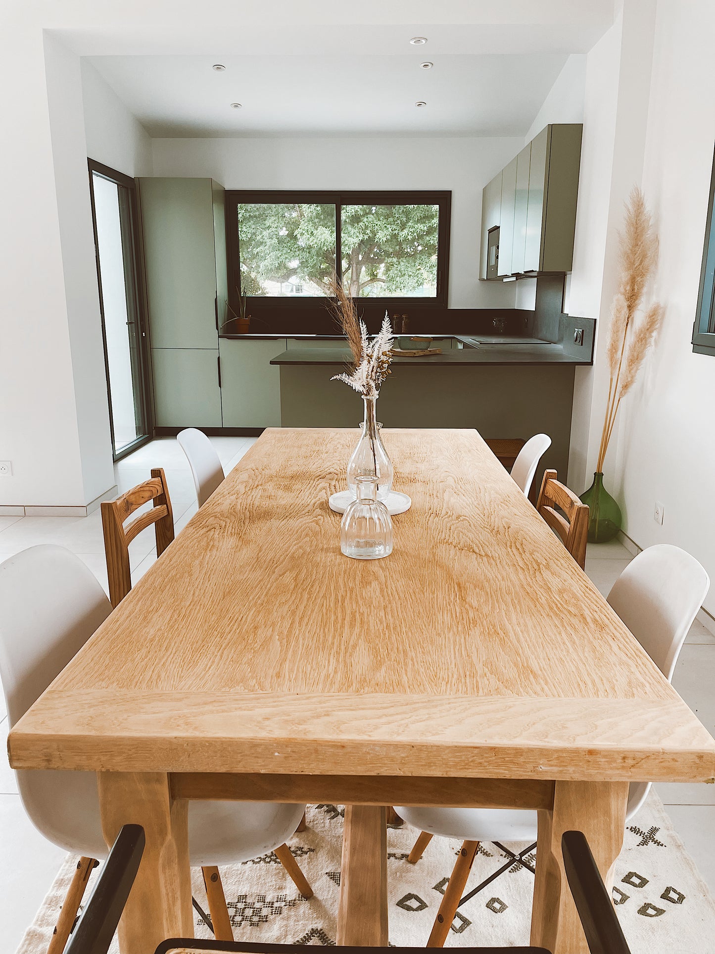 Grande Table de ferme brutalise Bois brut 2m