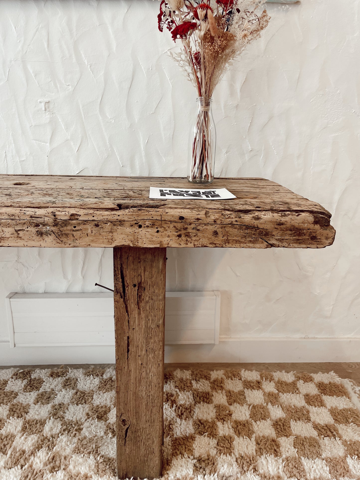 Établi menuisier vintage bois brut