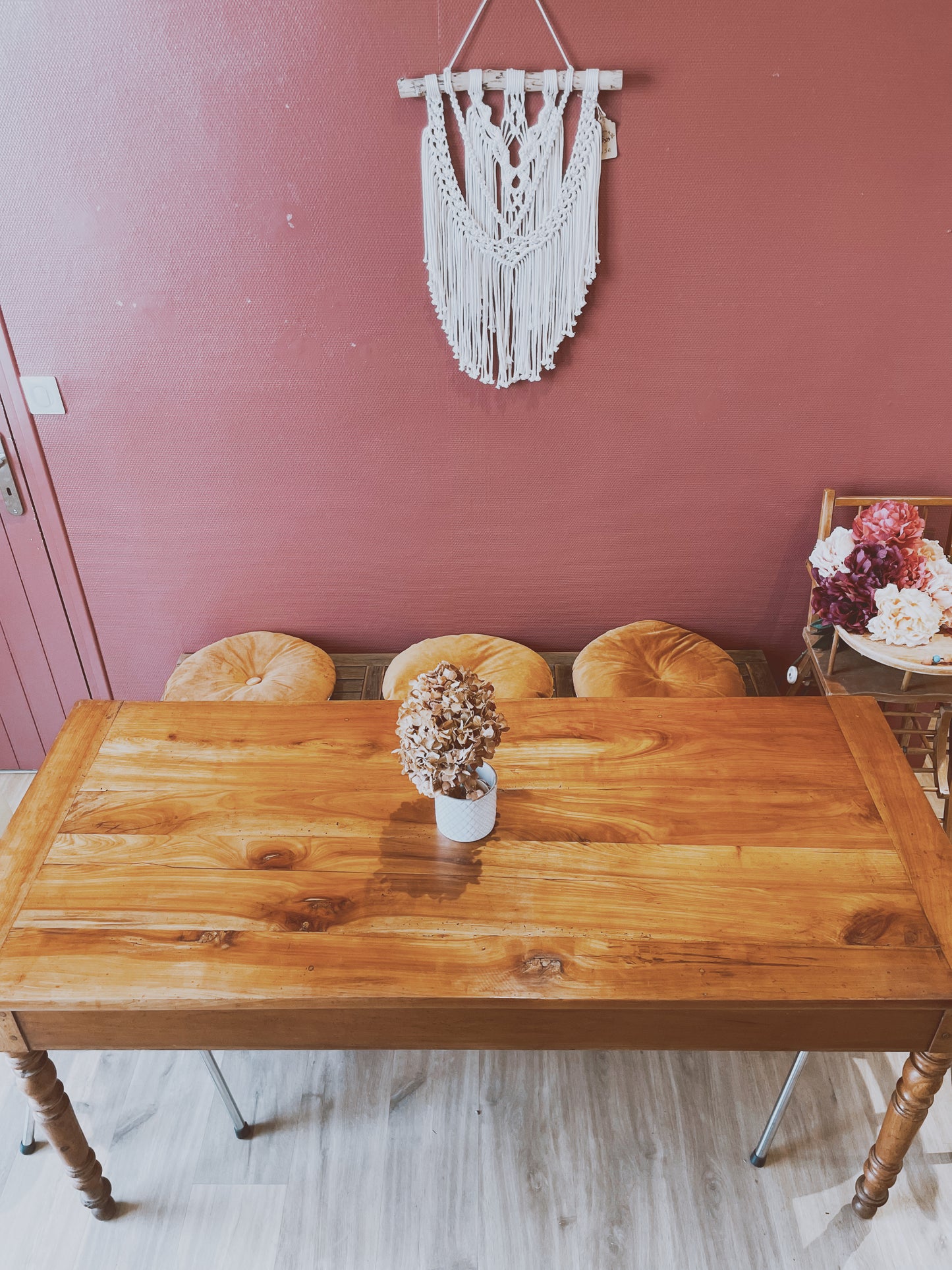 Table de ferme vintage 1,65m
