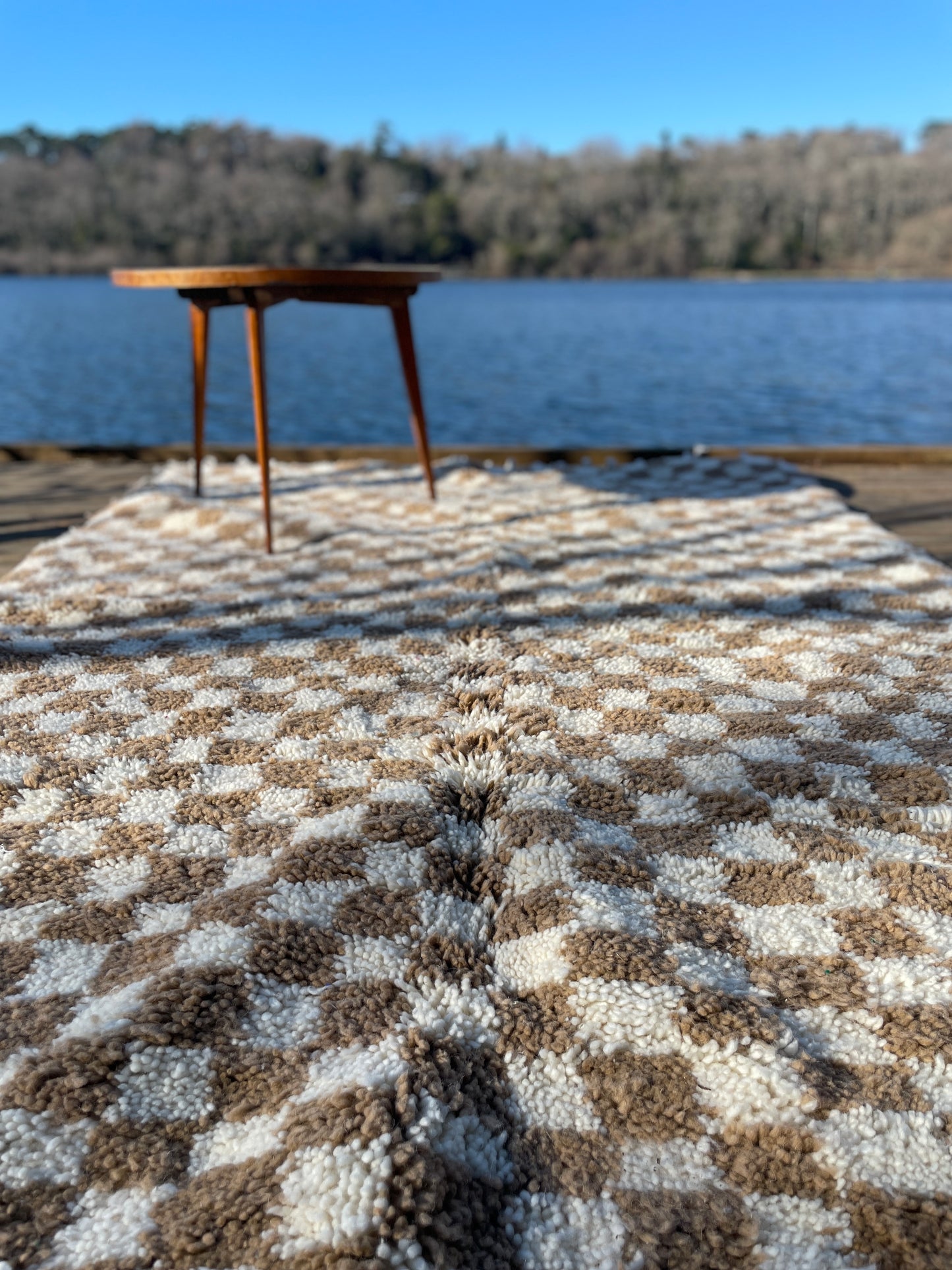 Tapis Damier Béni Ouarain beige