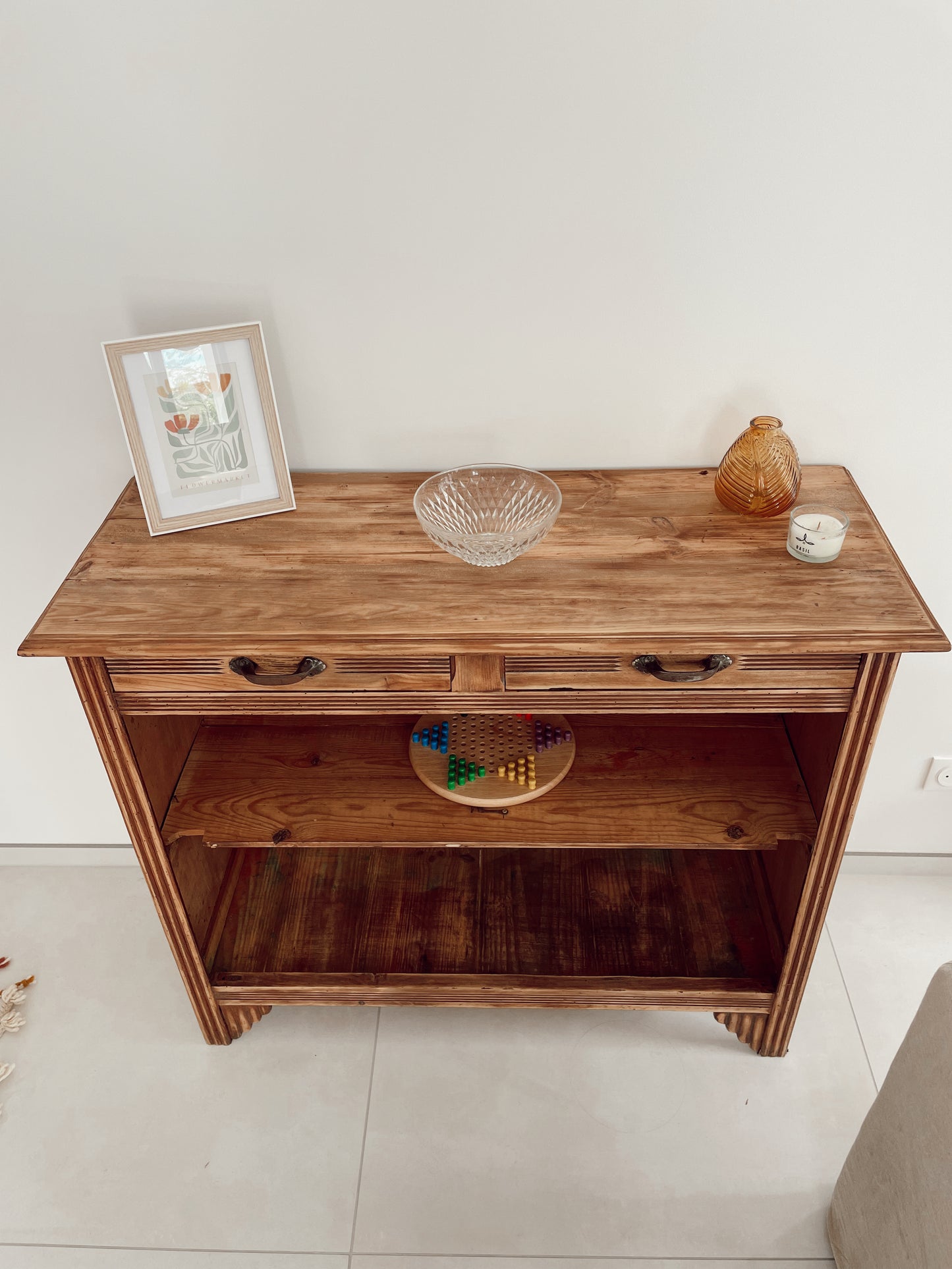Buffet Parisien vintage en bois Brut Ouvert