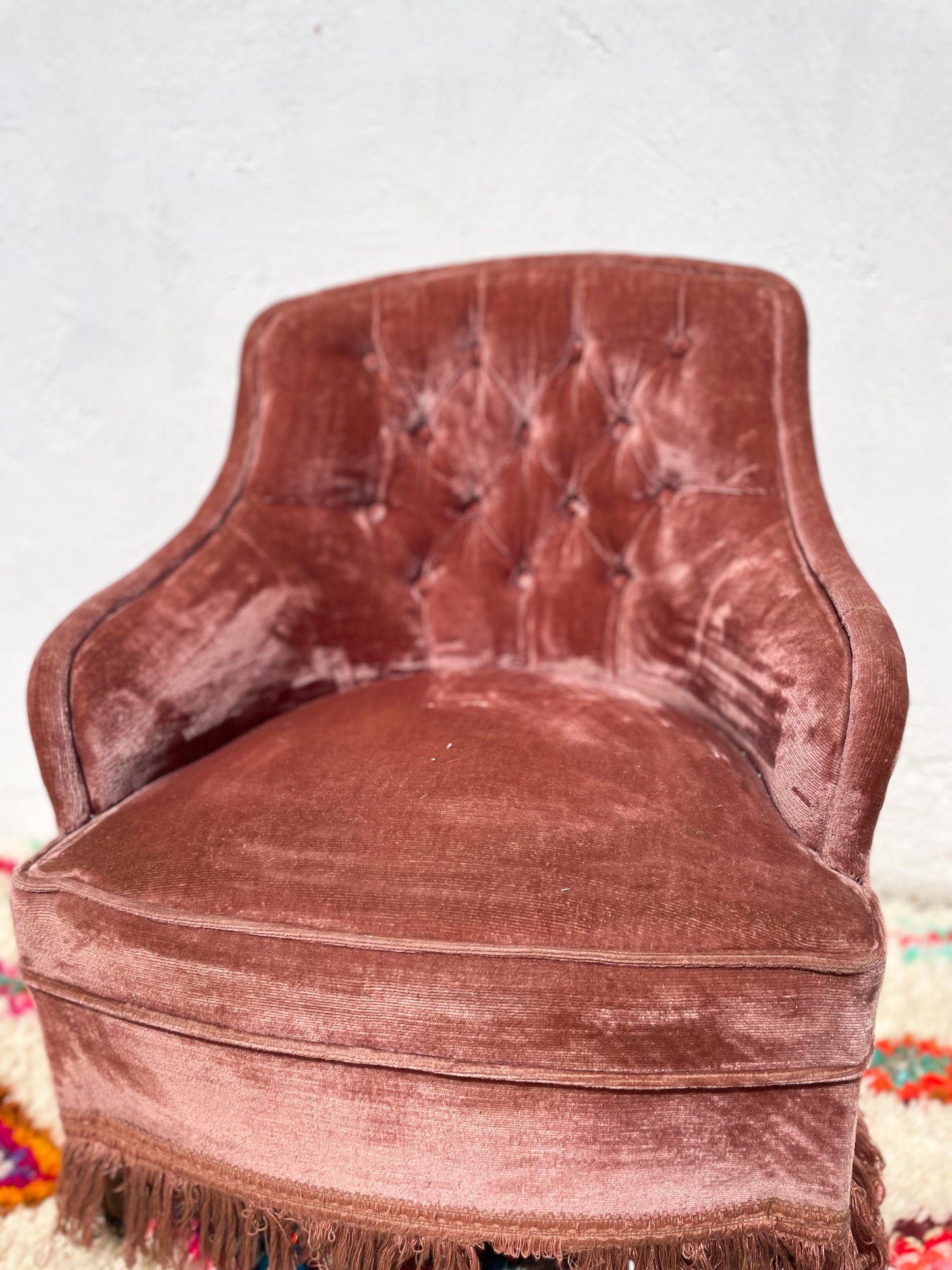 Fauteuil Velours rose