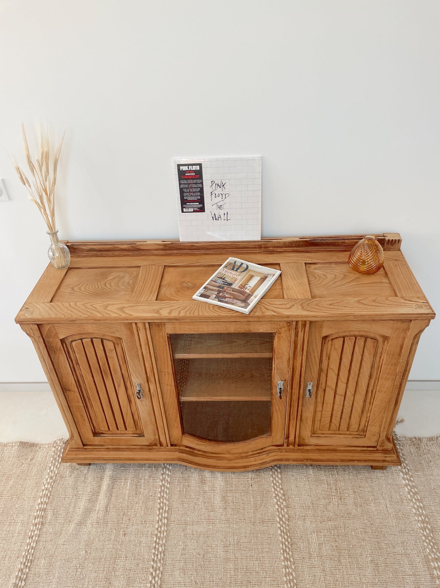 Buffet en bois brut vintage