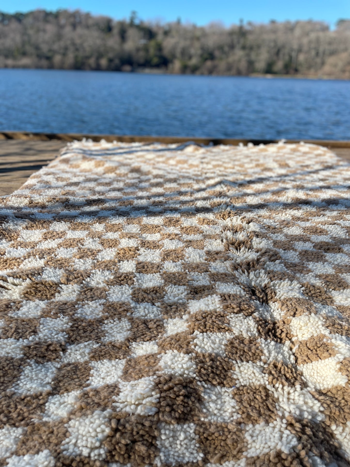 Tapis Damier Béni Ouarain beige
