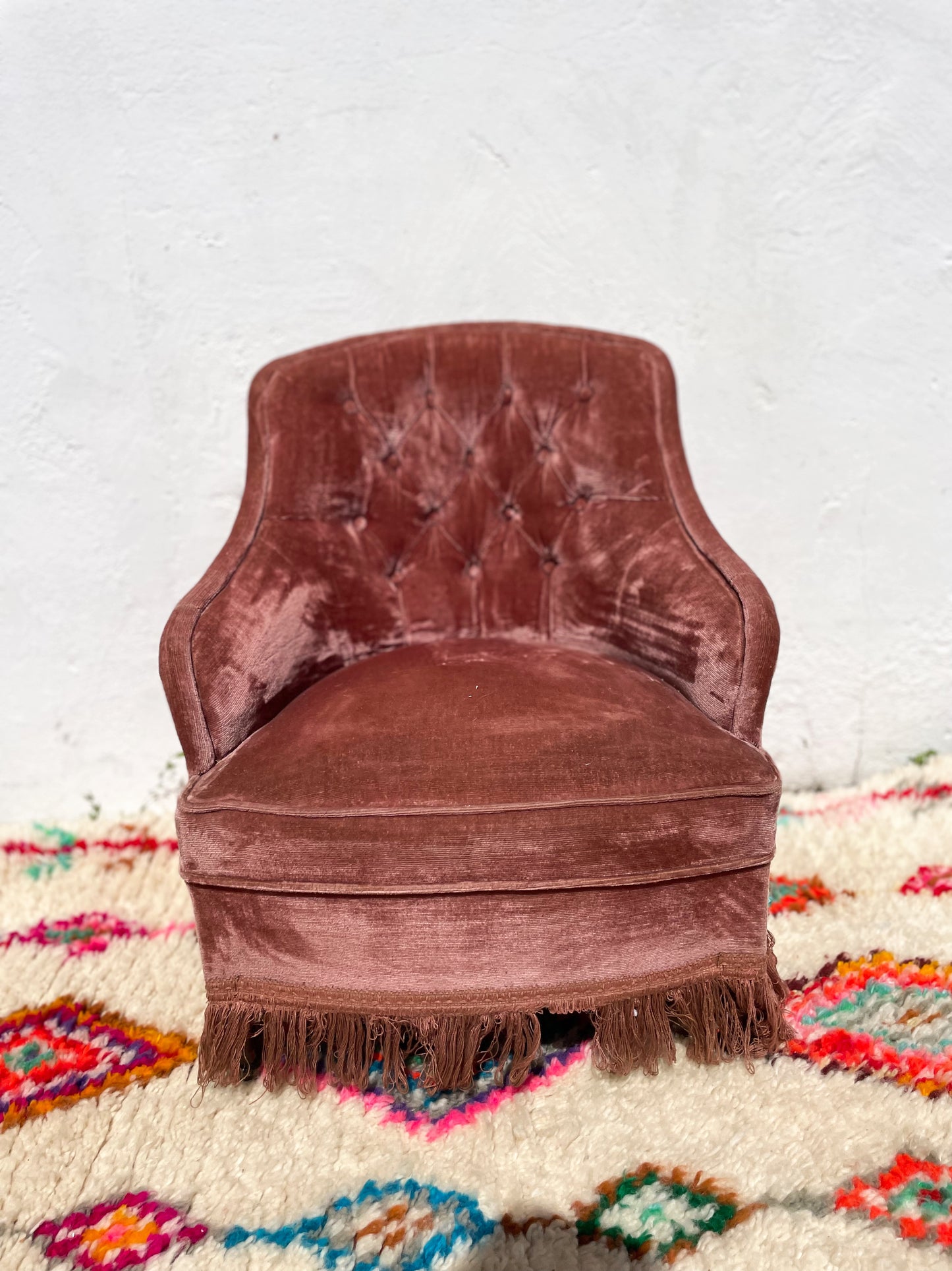 Fauteuil Velours rose