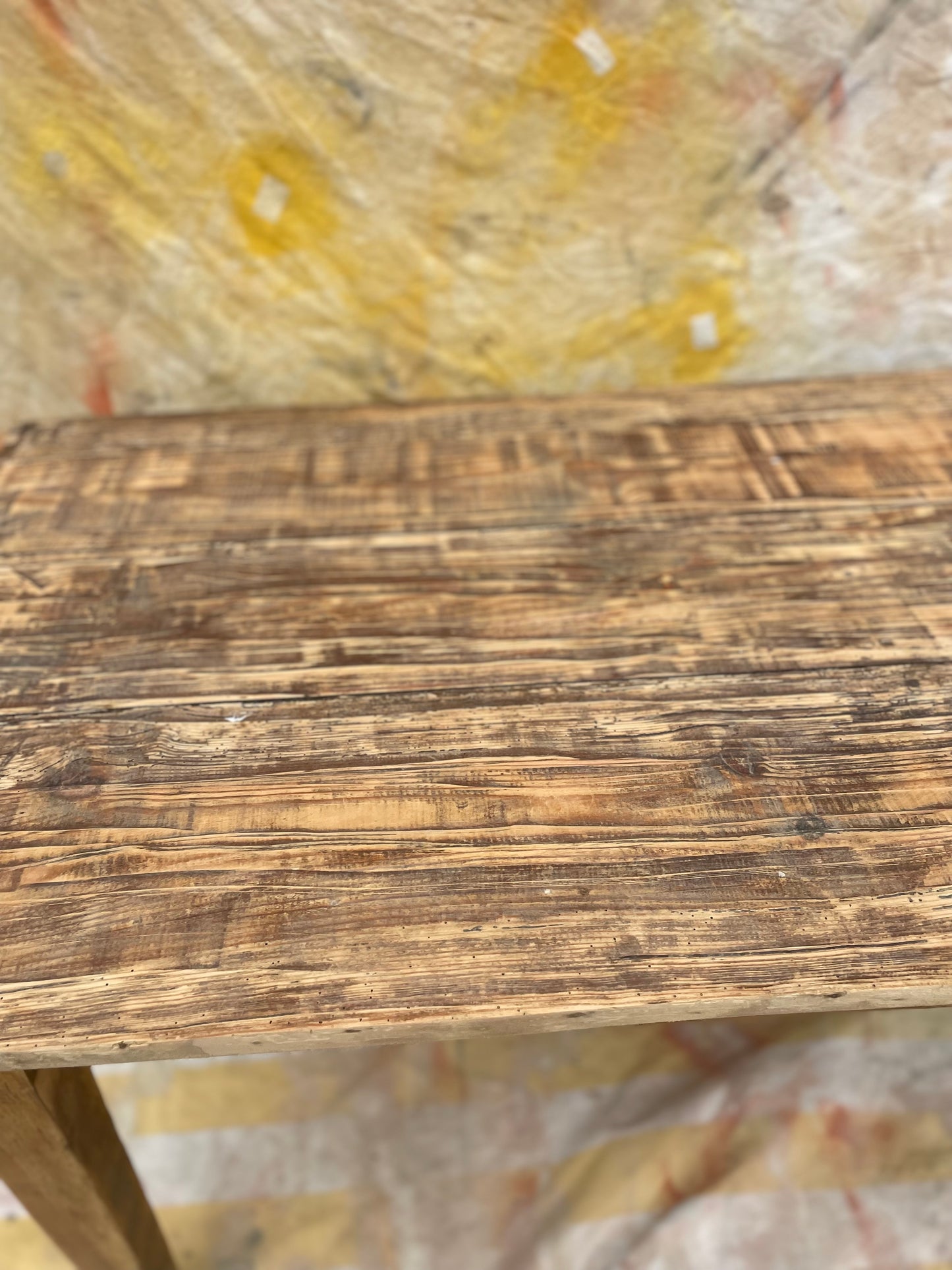 Grande table de vigneron ancienne en bois massif – 230 x 75 x 75 cm