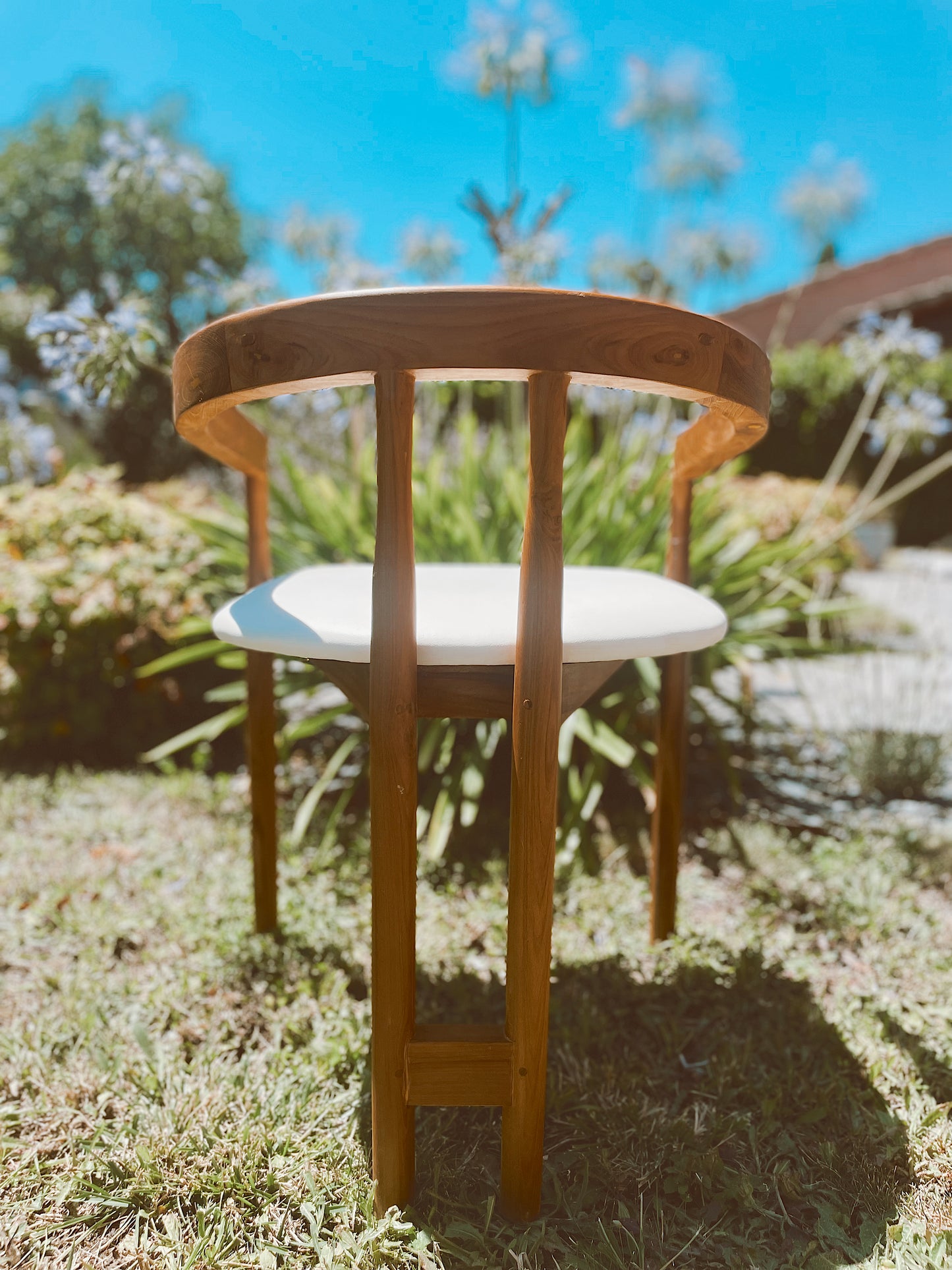 Chaise « White Lotus » Bali Teck et Blanc