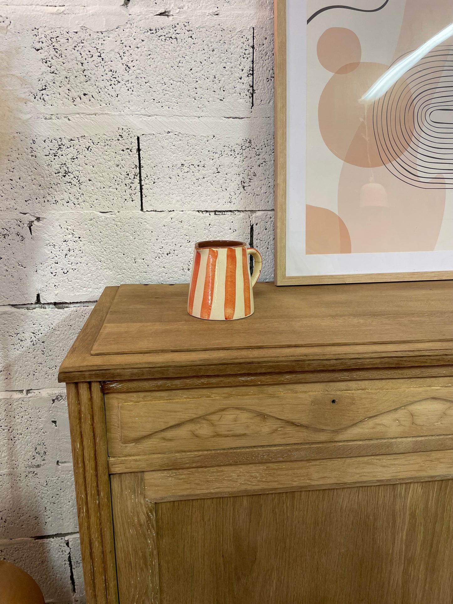 Buffet parisien ancien en bois massif — 2 portes — années 40-60