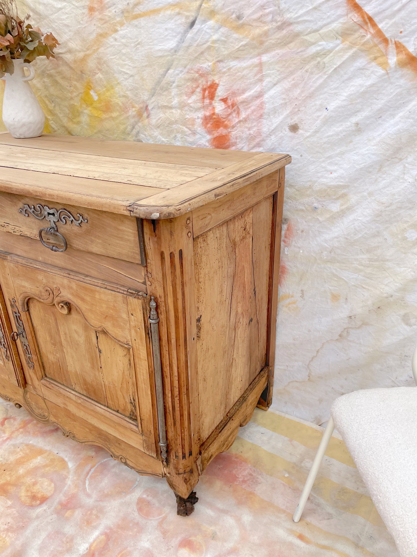 Buffet campagne rustique vintage bois brut sculpté