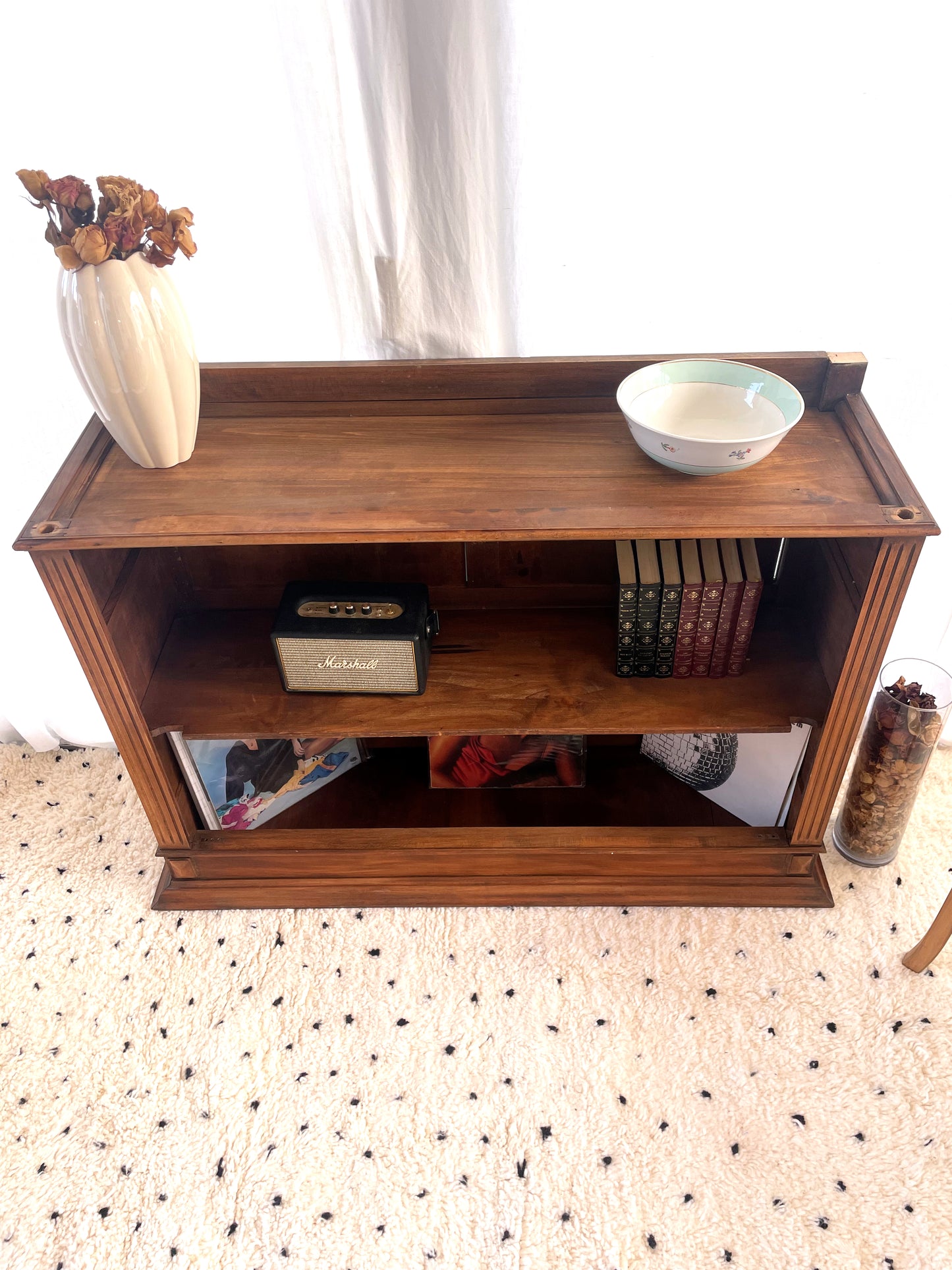 Buffet ouvert vintage en bois