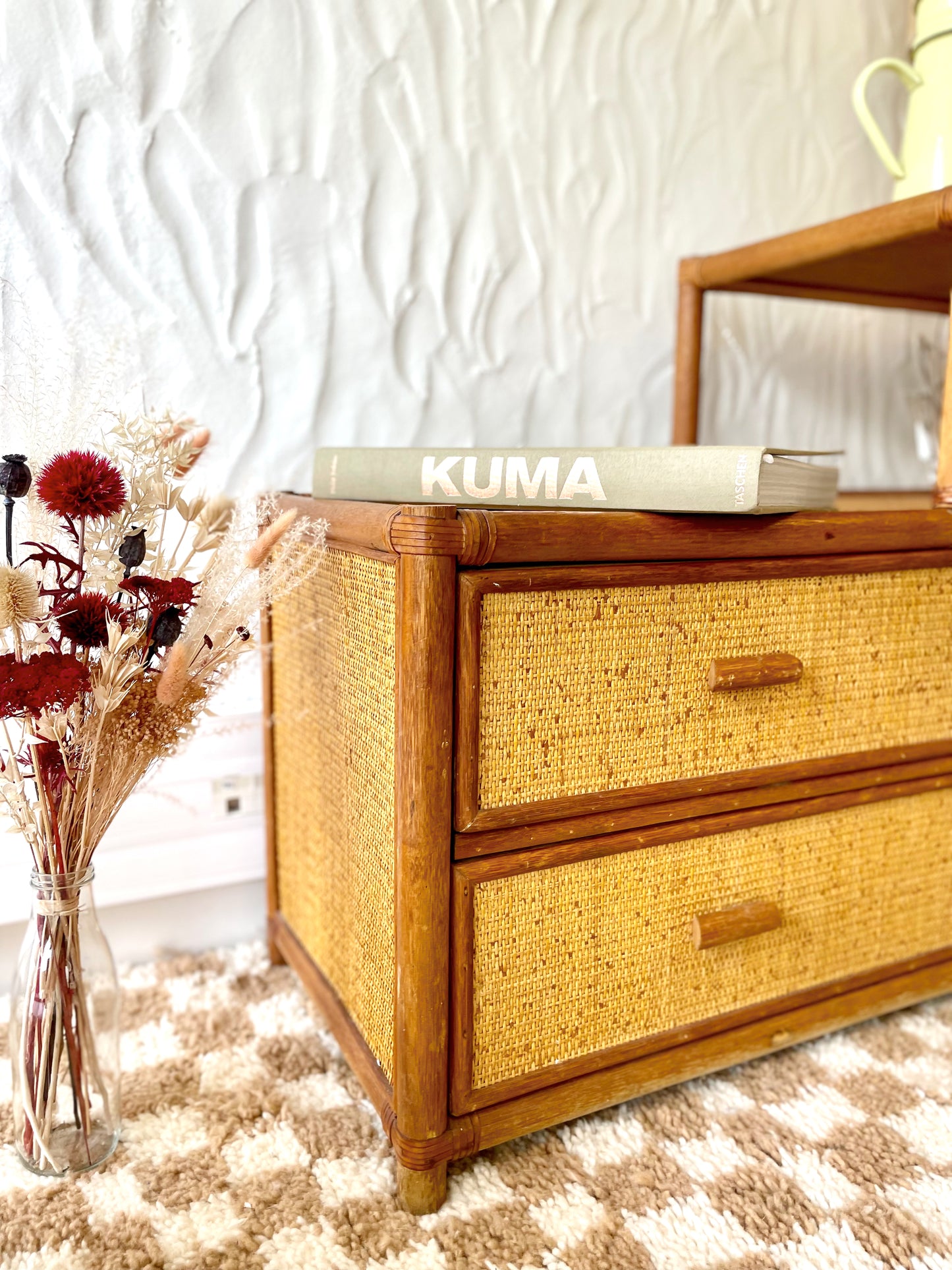 « Rotin des bois » Meuble de Rangement Vintage