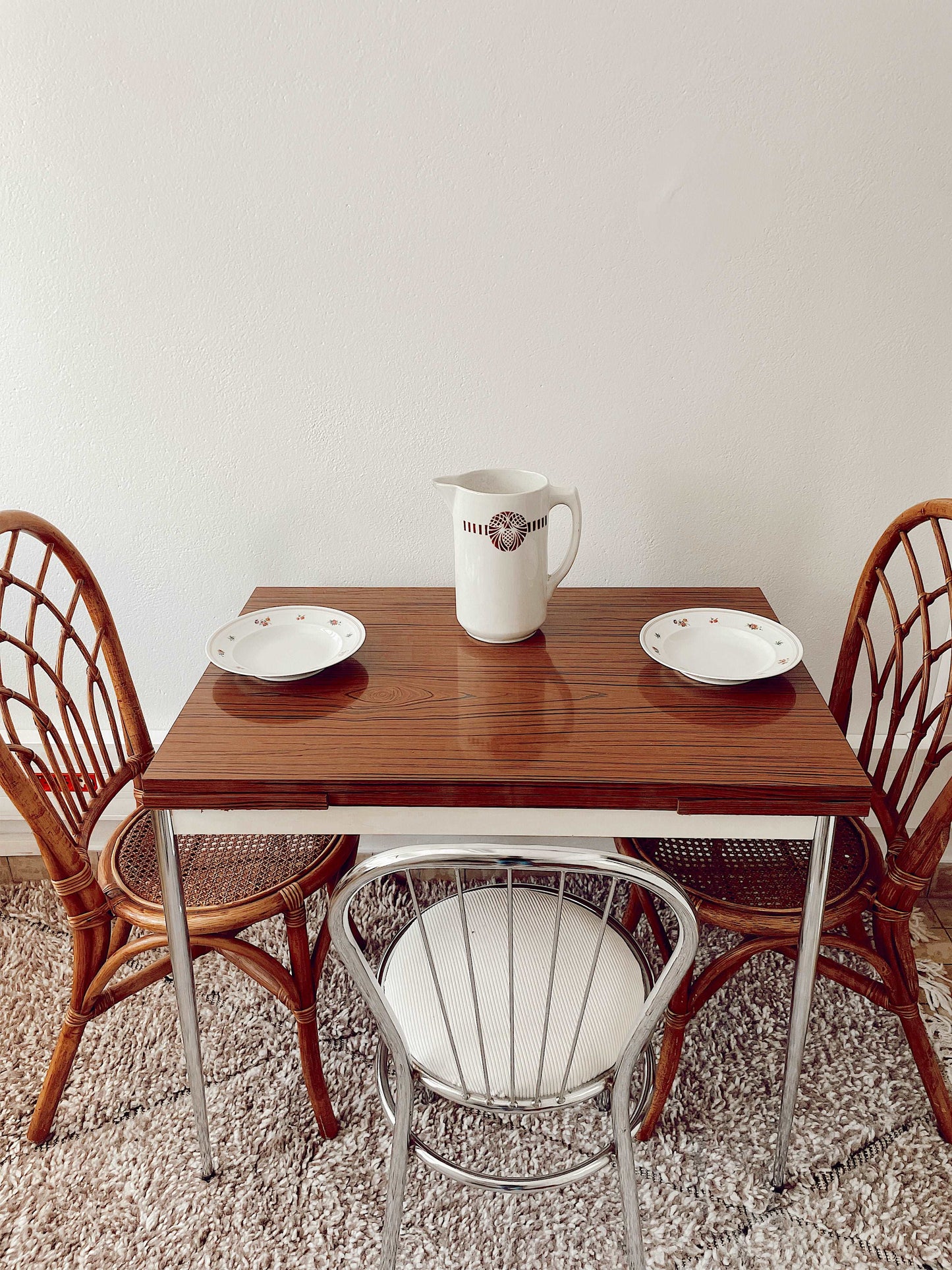Table vintage Formica / métal avec rallonges