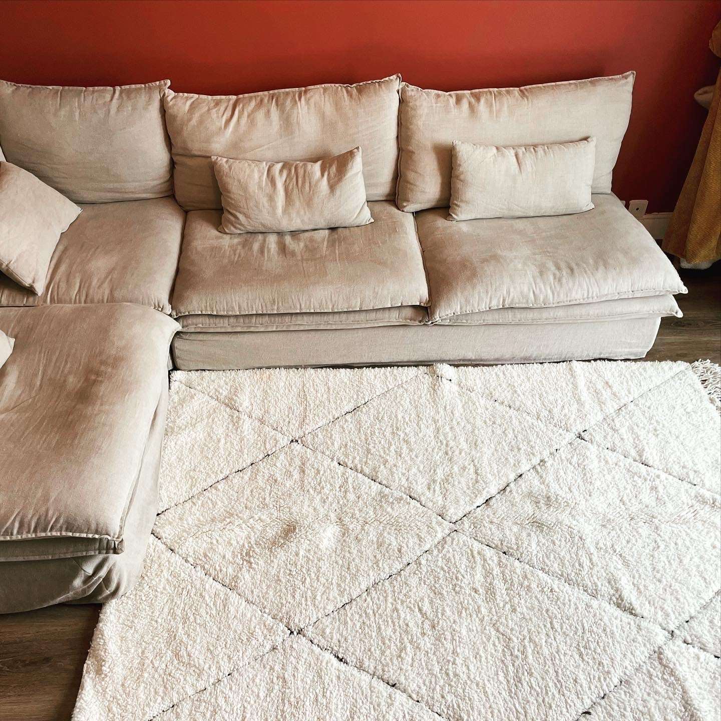 Tapis berbère Béni Ouarain écru