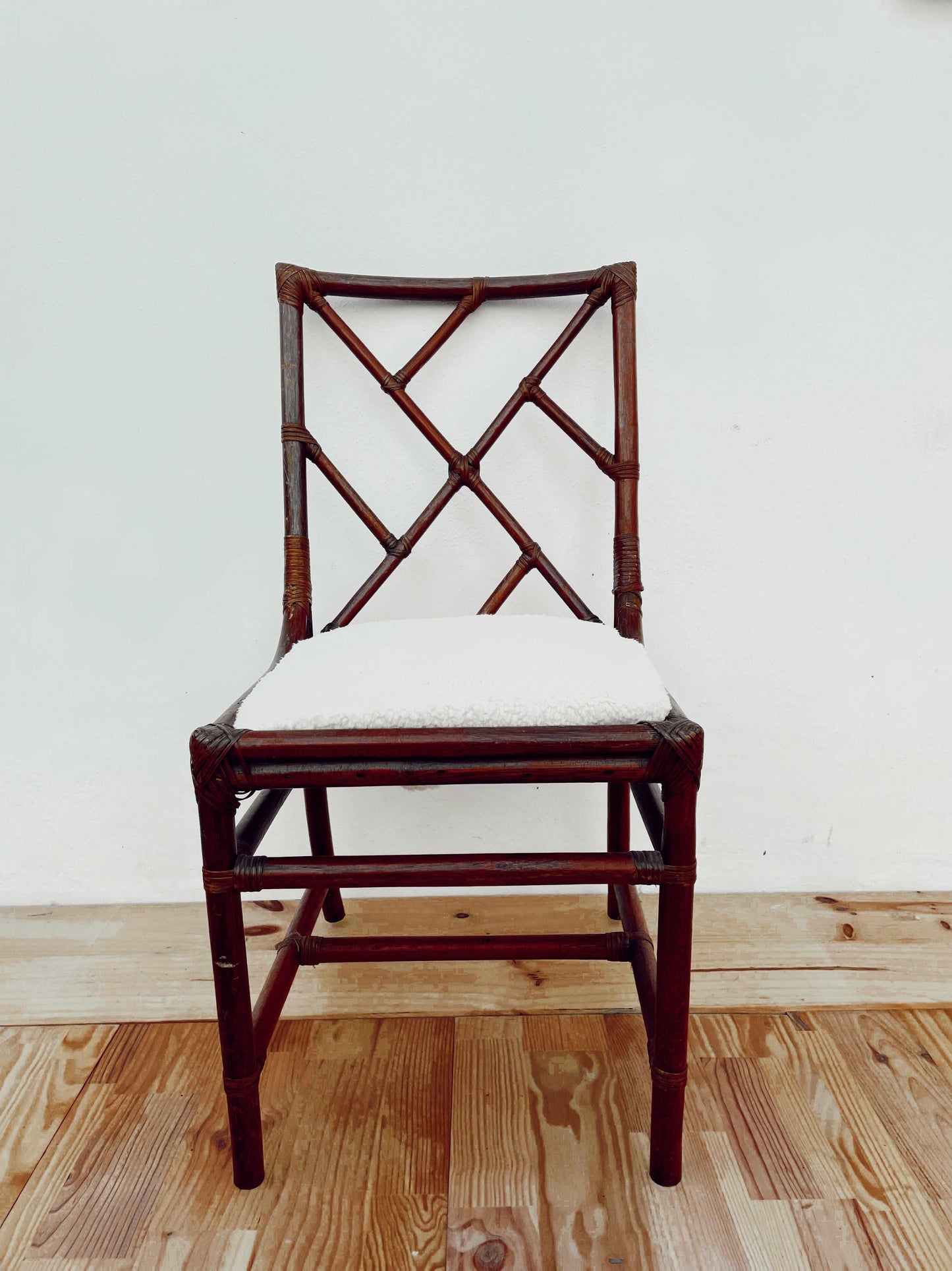 Paire de Chaises Rotin & bouclettes