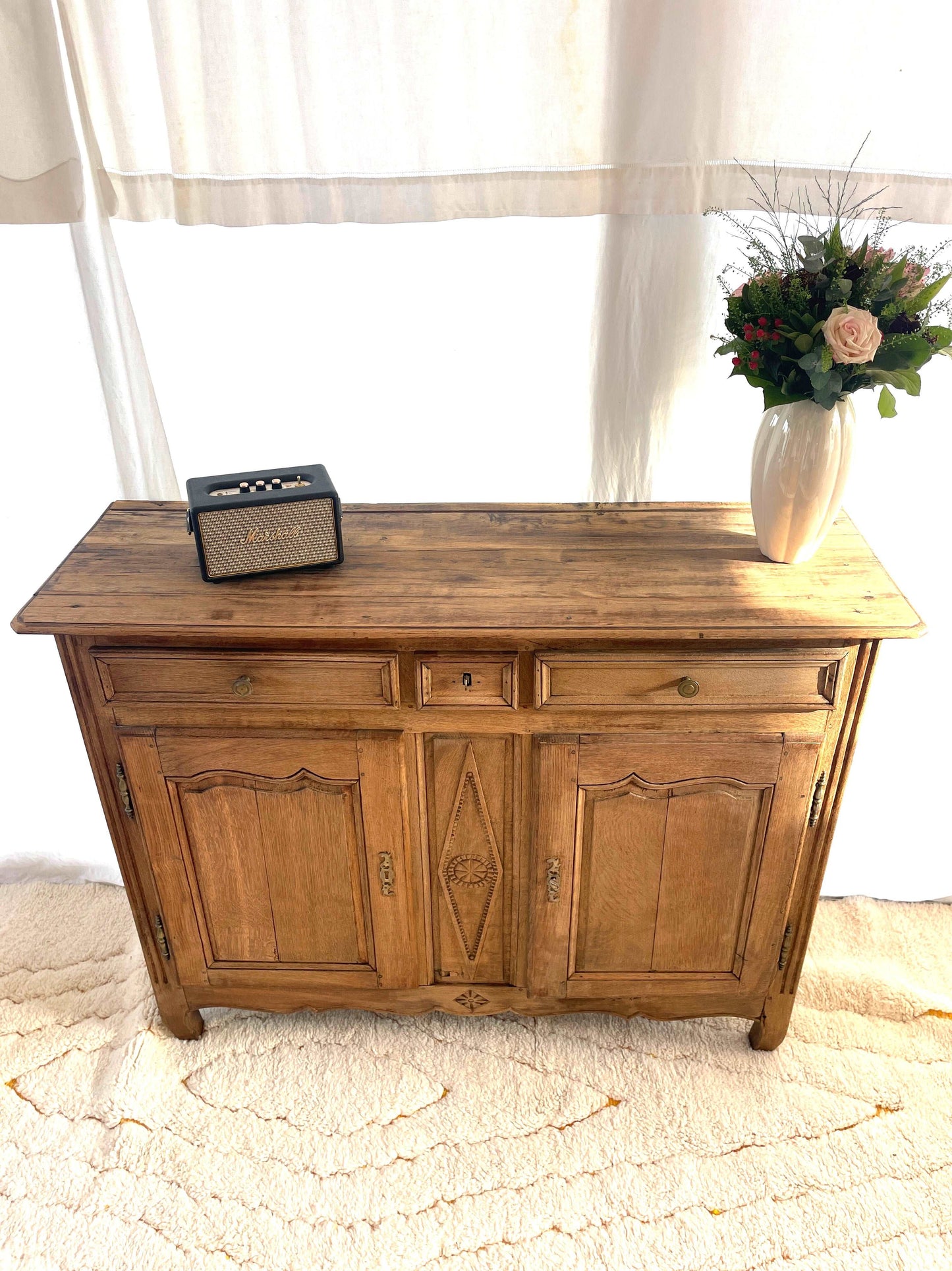 Buffet Rustique vintage, bois brut