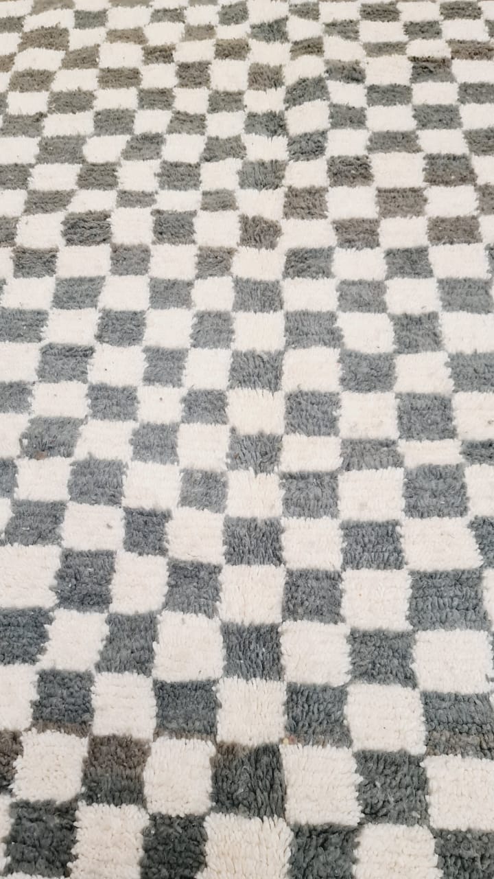 Tapis Damier Béni Ouarain gris