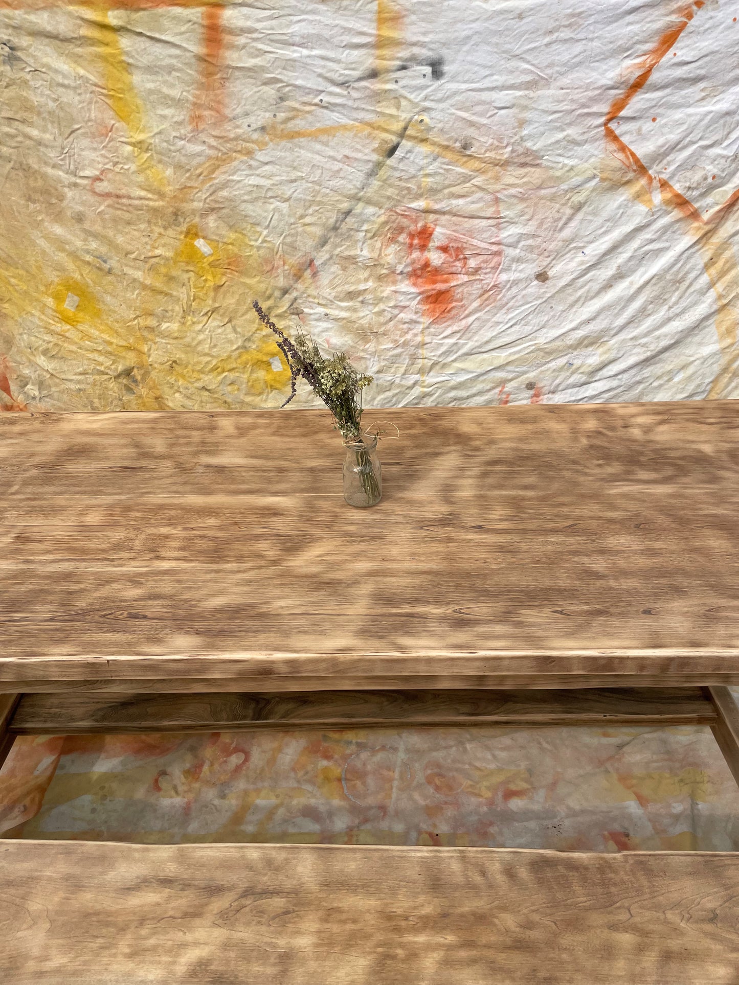 Grande table de ferme brutaliste 200x80cm + rallonges
