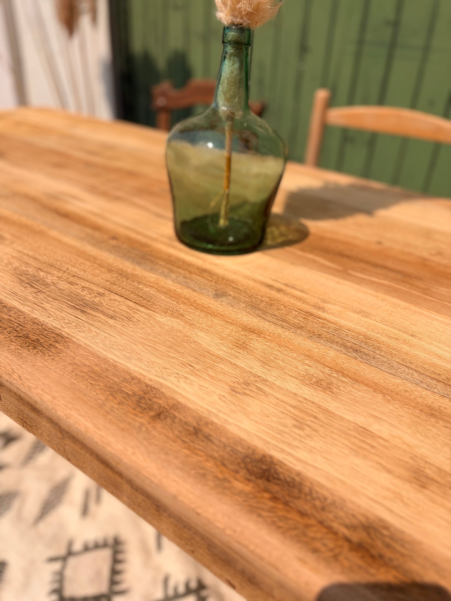 Grande table de ferme ancienne extensible en bois massif – 200 à 270 cm