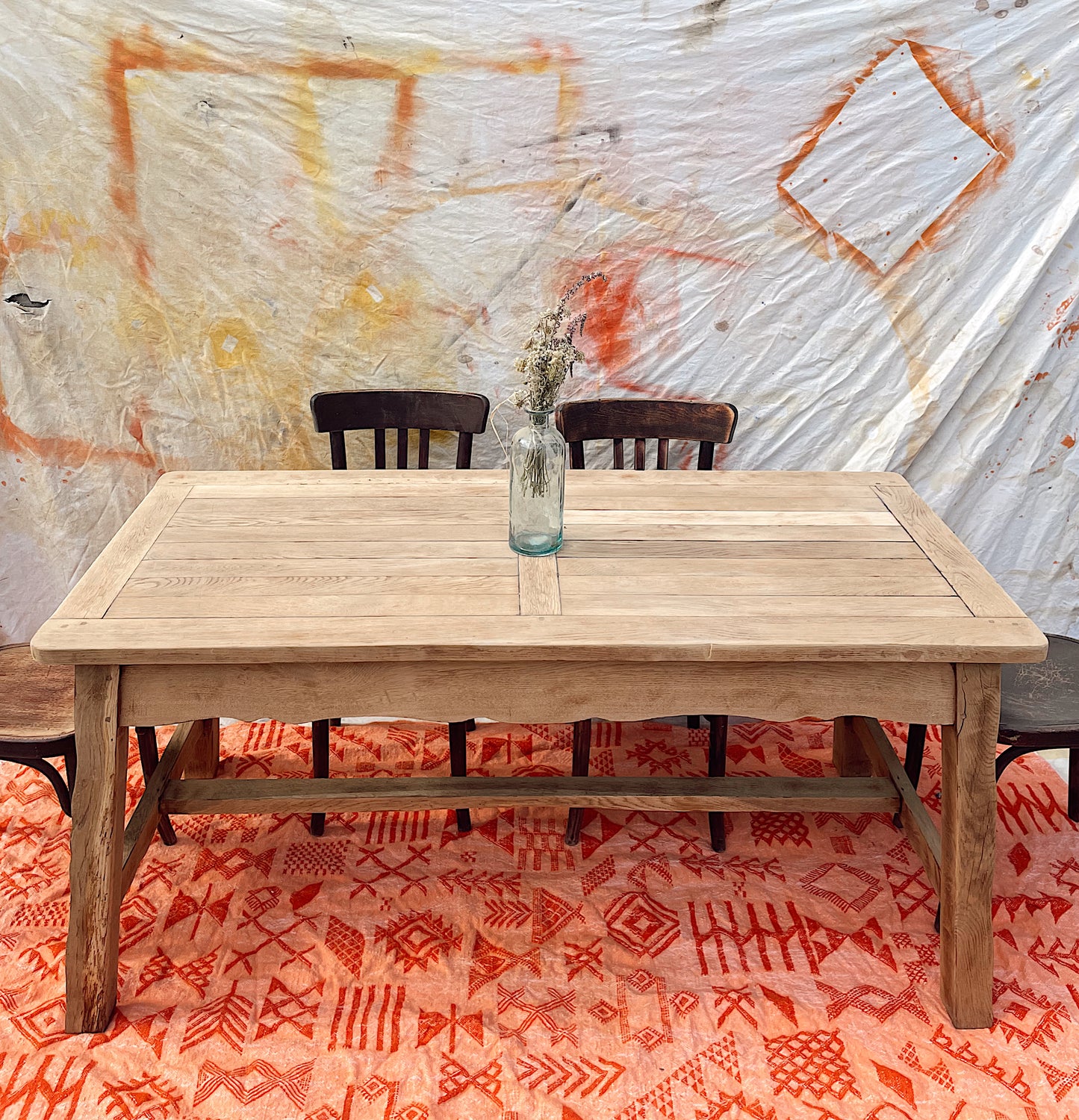 Table de ferme en chêne massif – 160 x 75 cm