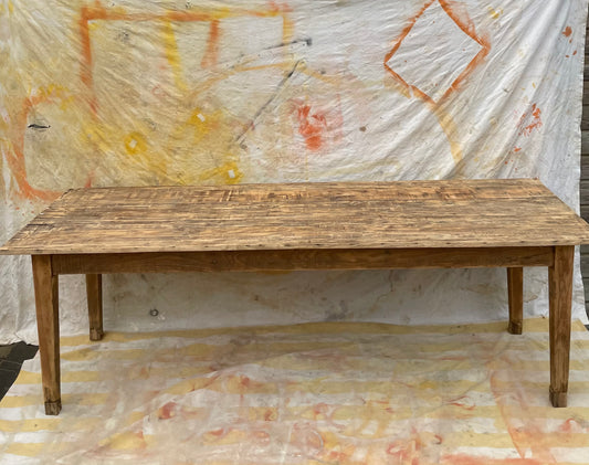 Grande table de vigneron ancienne en bois massif – 230 x 75 x 75 cm