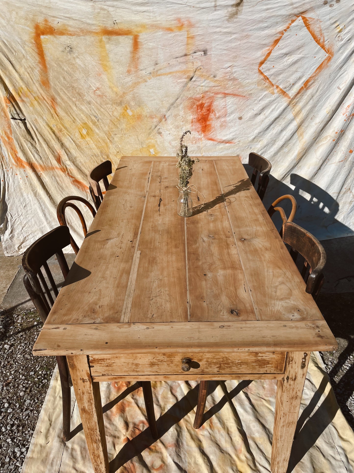Magnifique table de ferme vintage et rustique 190cm
