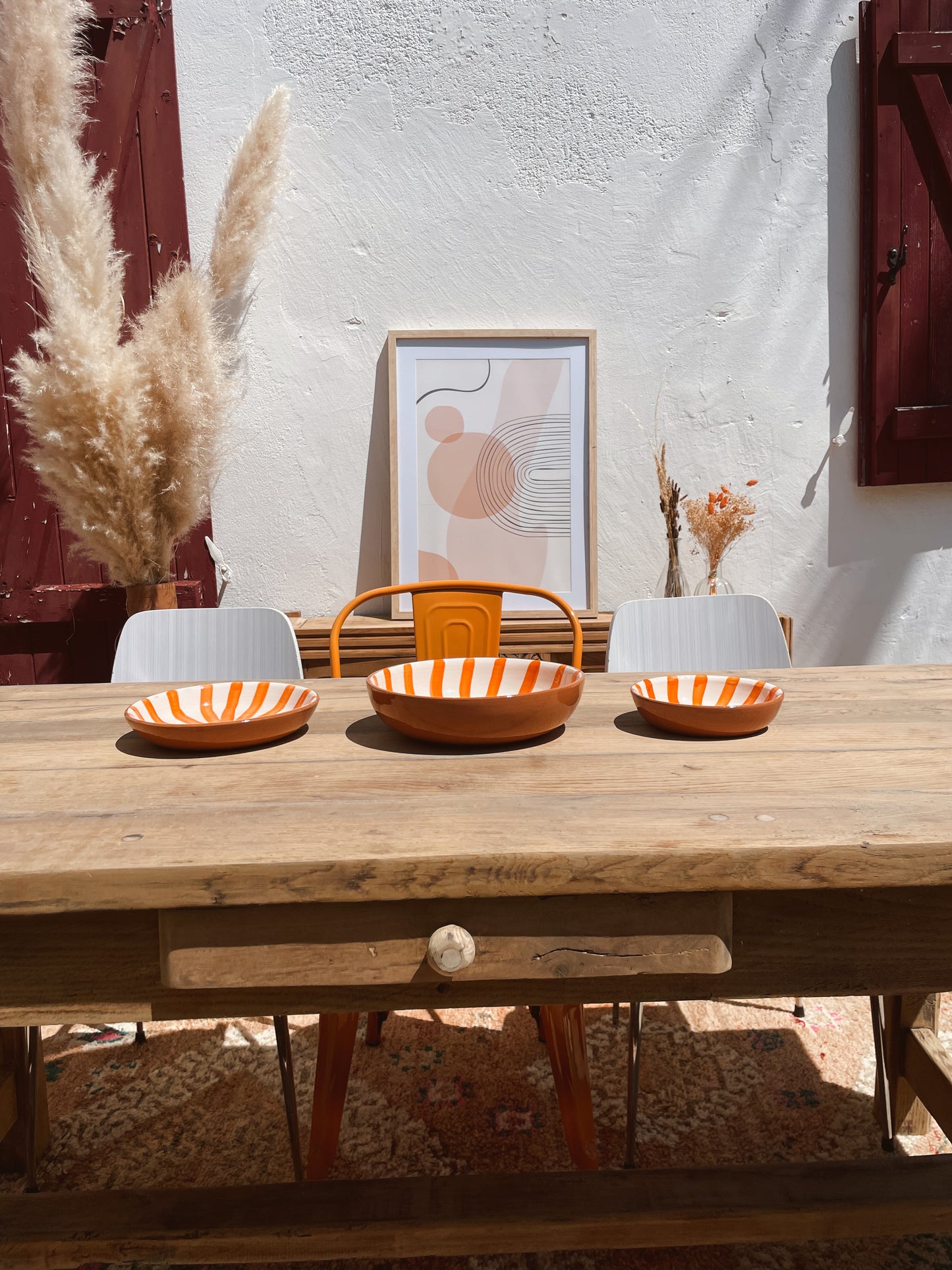 Table de ferme 185cm artisanale bois brut