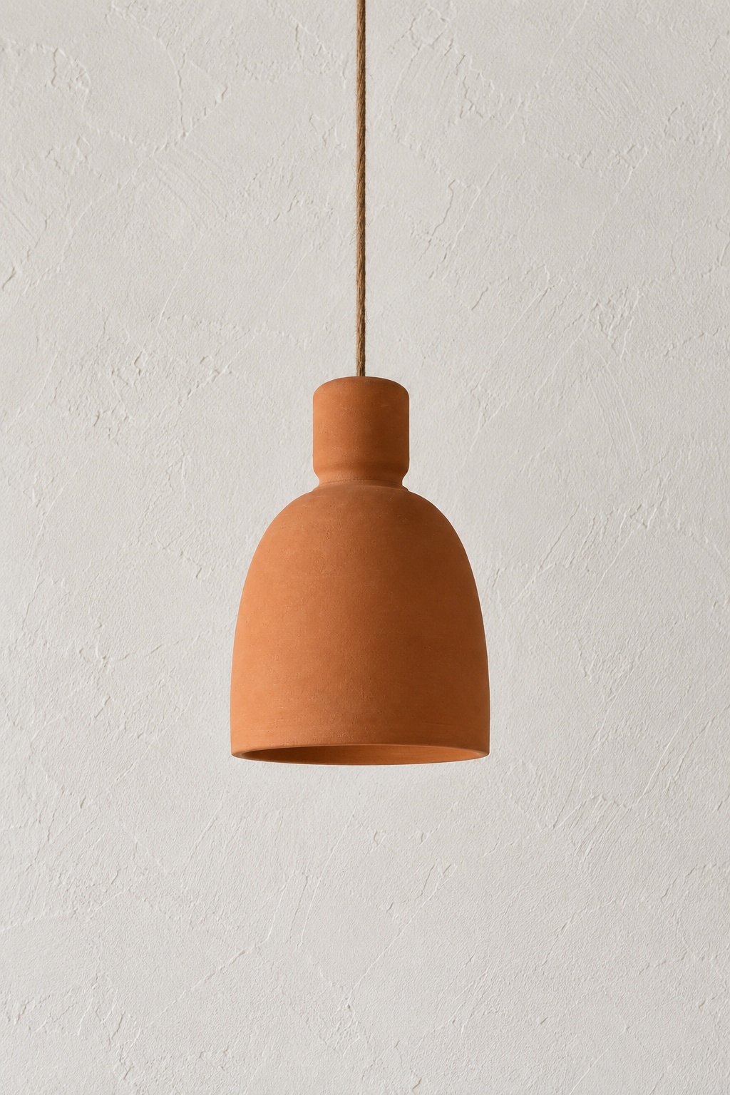 Suspension en terre cuite artisanale Mina – Ø20 × H25 cm