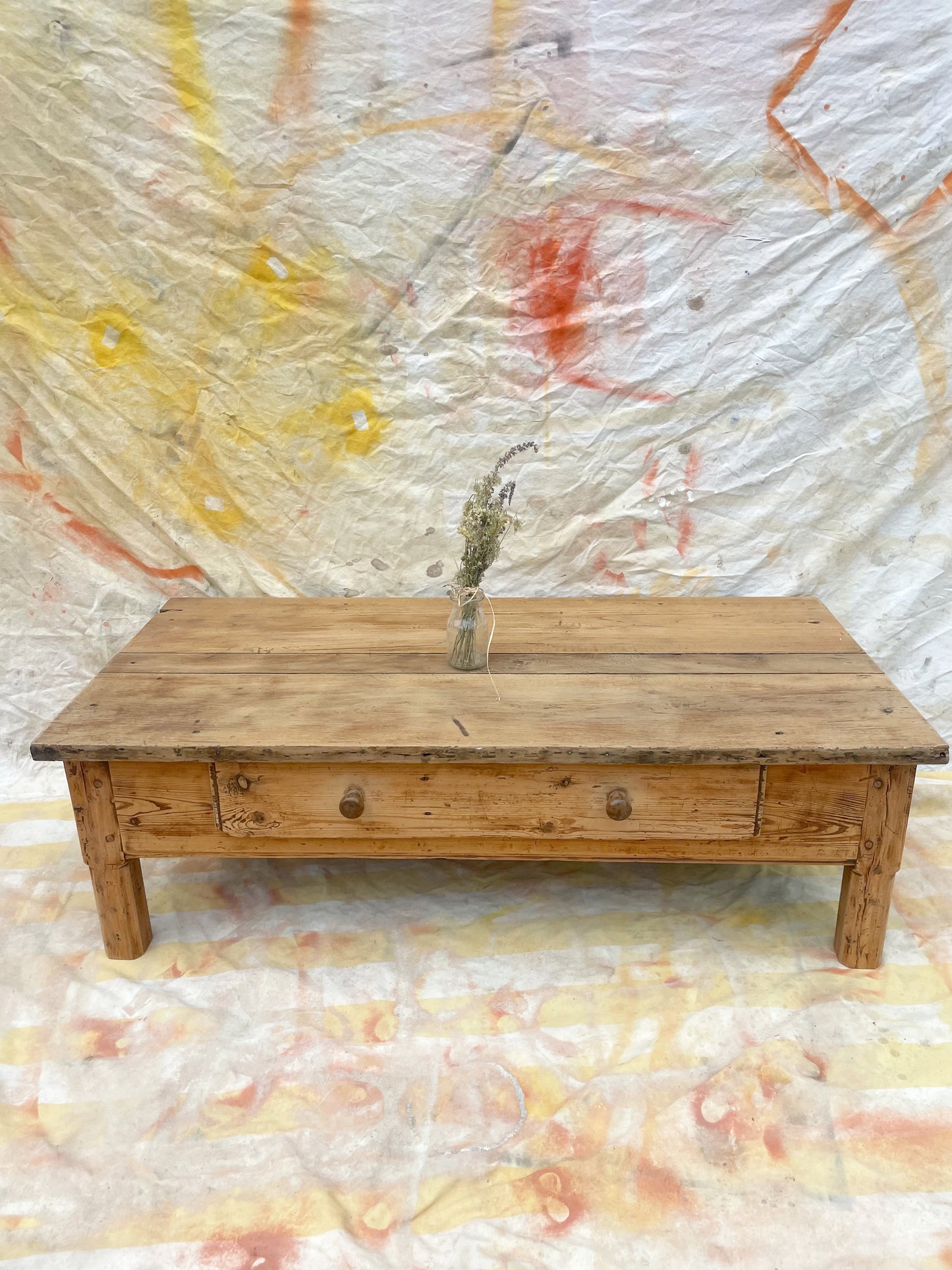 Grande table basse campagne rustique bois brut