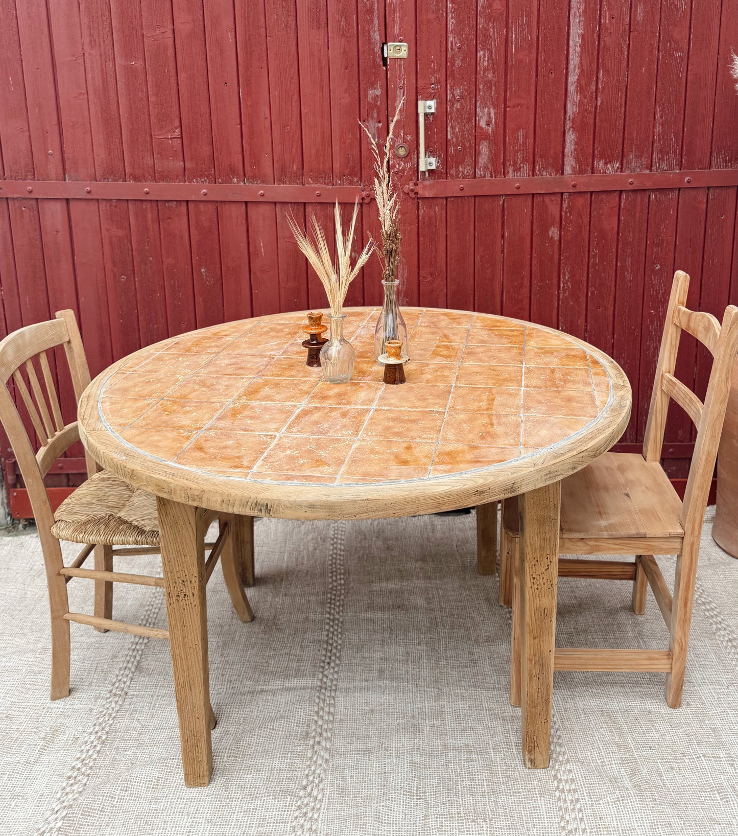 Table ronde campagne vintage