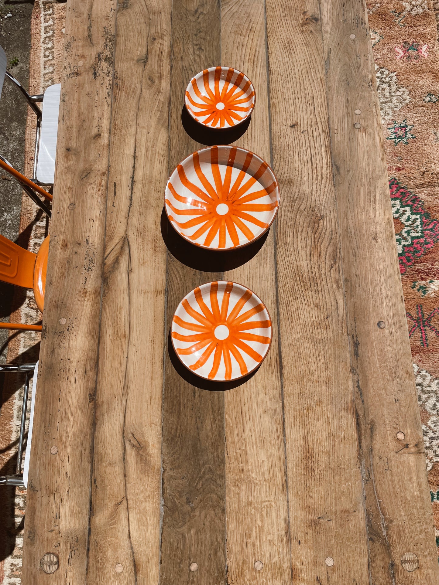 Table de ferme 185cm artisanale bois brut