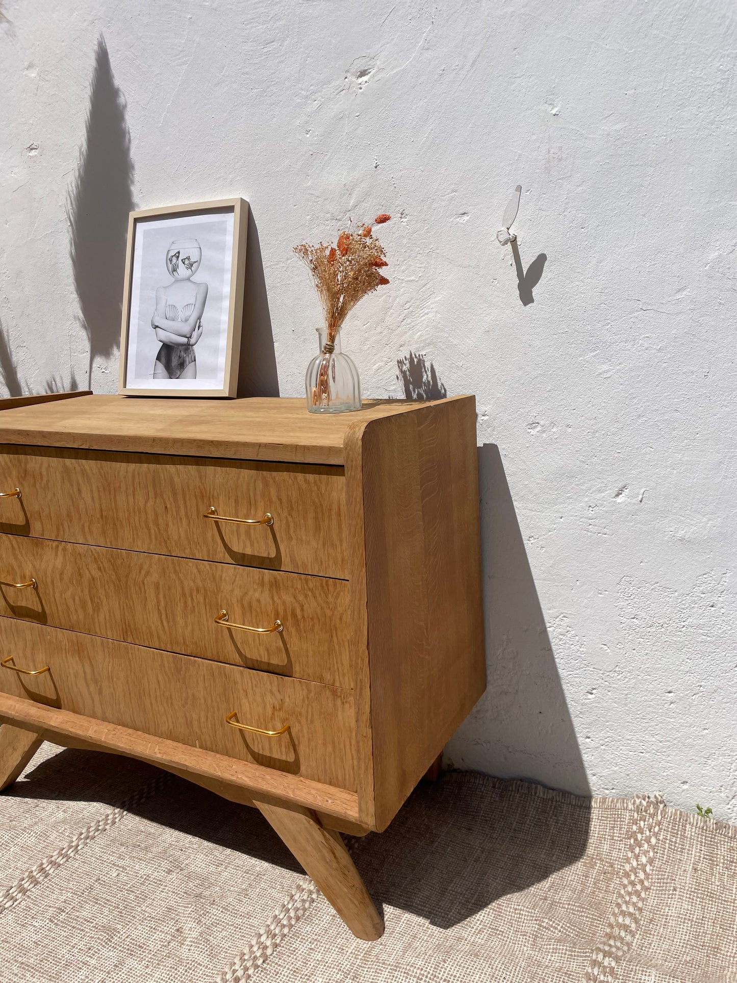 Commode vintage années 50 / 60 pieds compas style scandinave