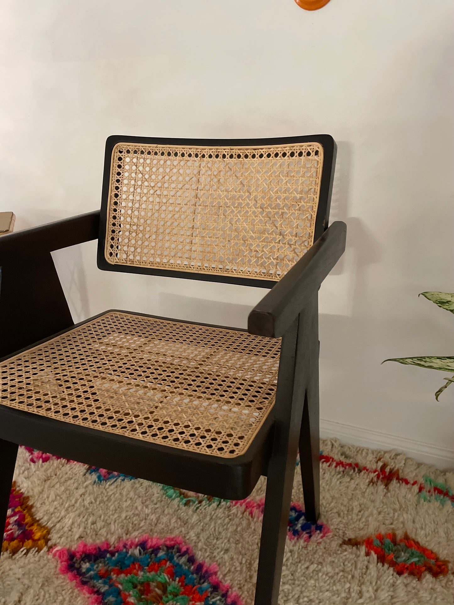 Fauteuil Bali Teck & cannage couleur noir