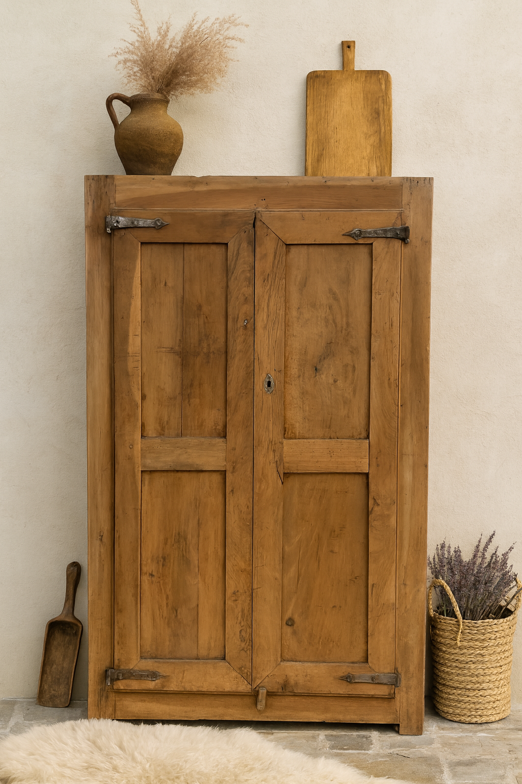 Armoire rustique vintage bois brut