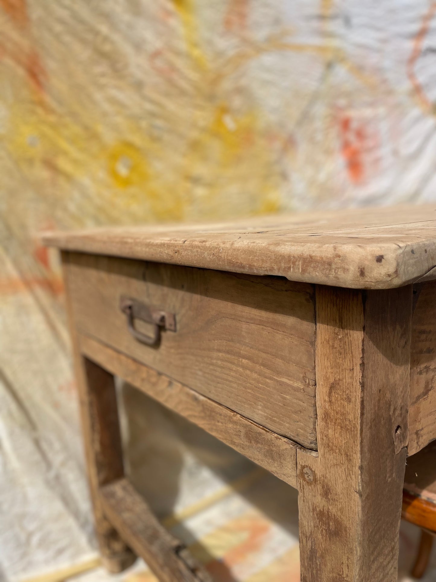 Magnifique table de ferme ancienne en chêne – 2m avec 2 tiroirs